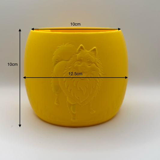 Puppy Plant Pot - Pomeranian - Pom - Self Watering Plant Pot - Dog Design - 3D Printed Indoor Planter - Gift for Dog Lovers