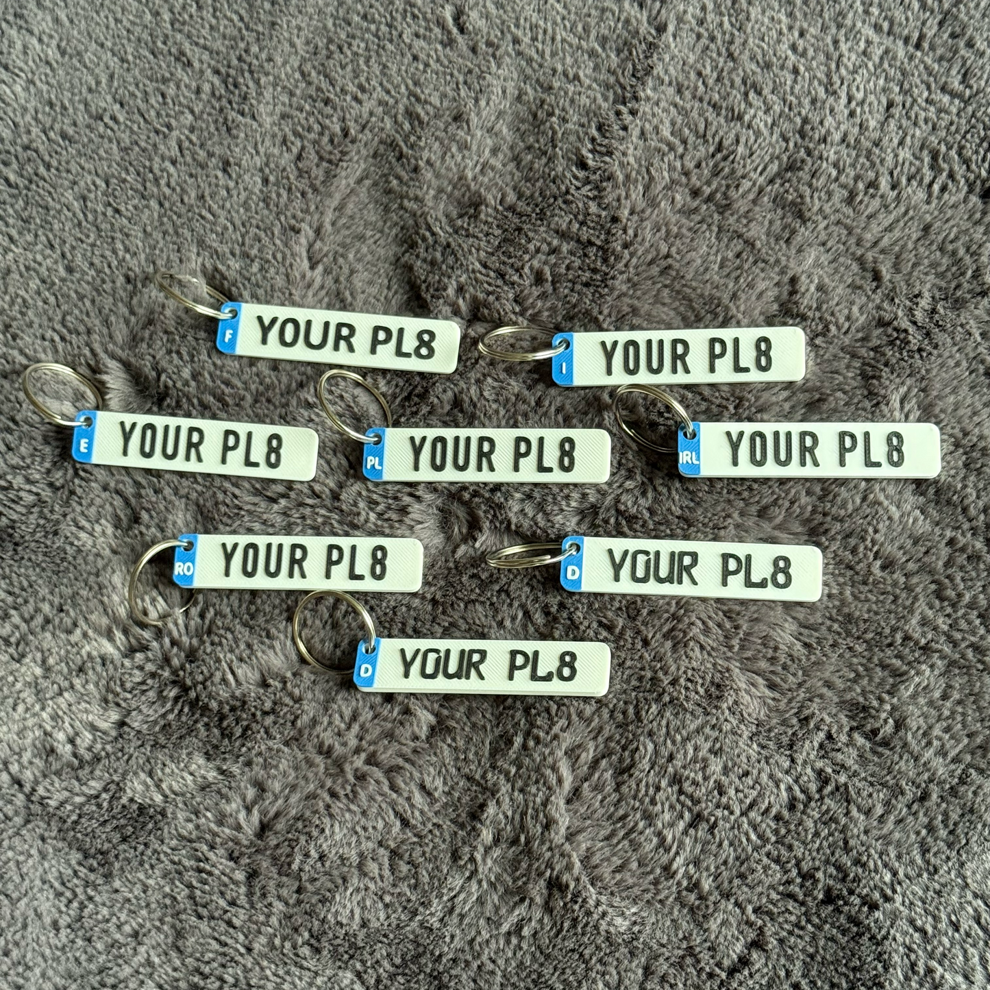 Personalised 3D EU Number Plate Keyring, Custom License Plate Car Reg Accessory