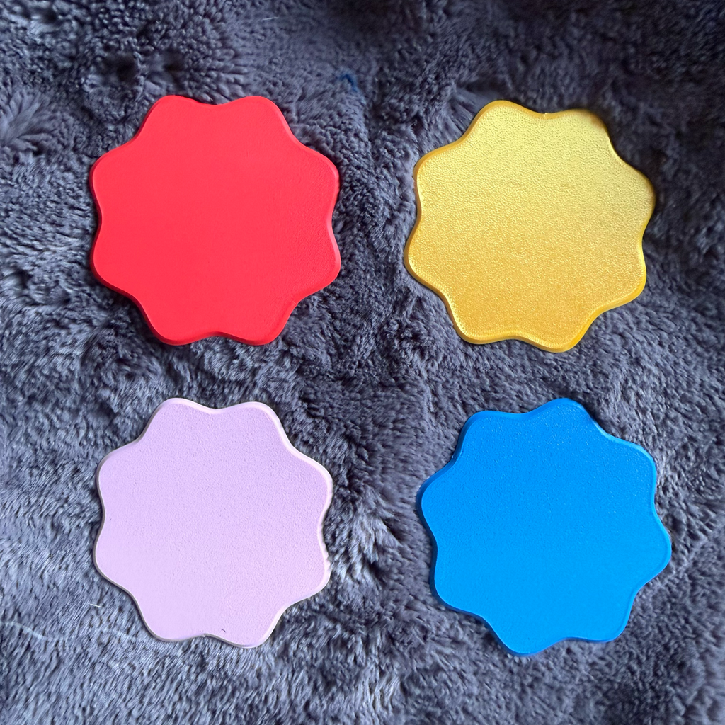 Wavy Dual Texture Coasters (Set of 4 or 6) - With Stand
