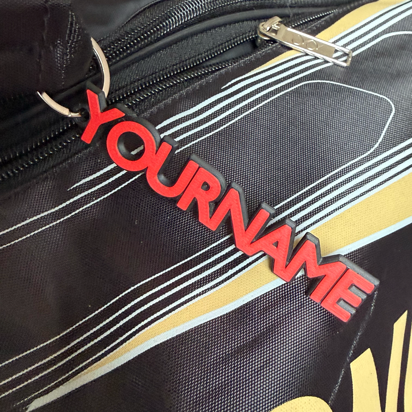 Personalised 3D Name Tag Keyring, Custom School Sports Bag Accessory