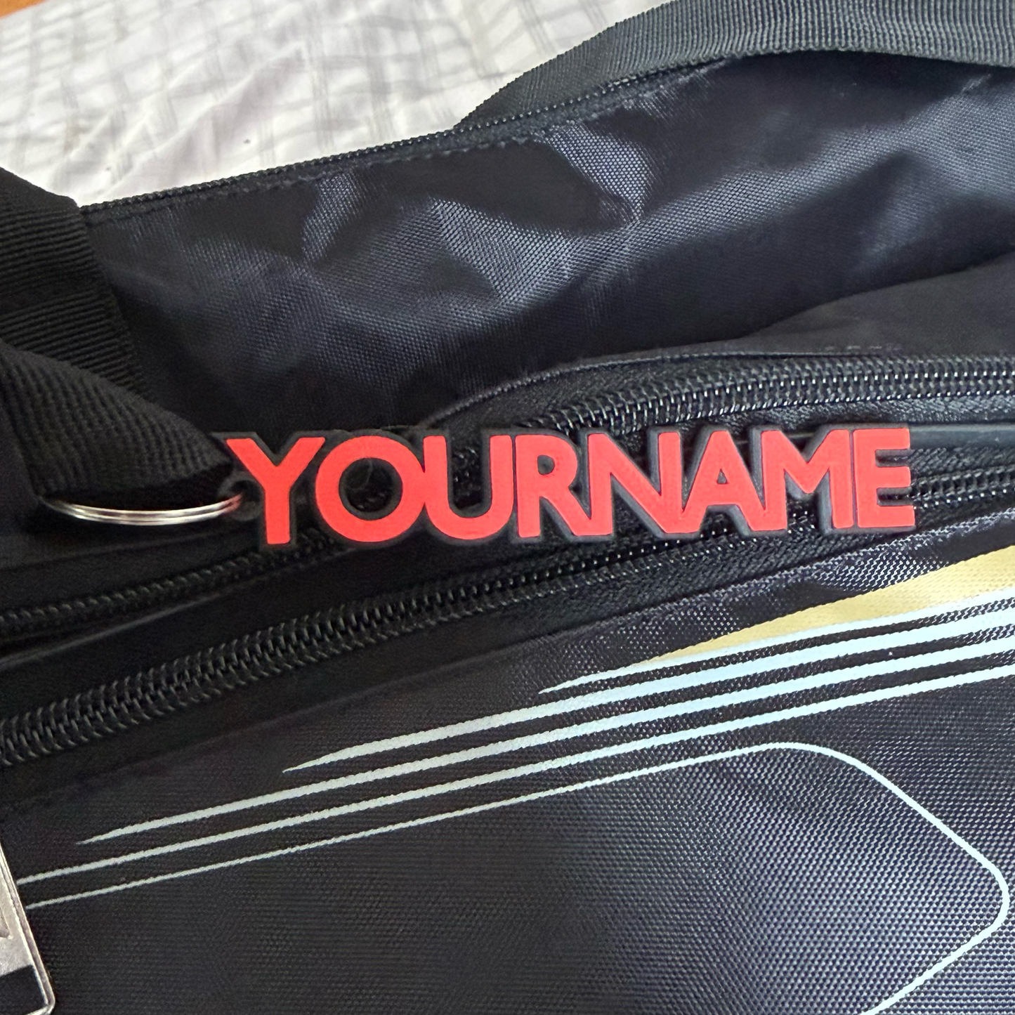 Personalised 3D Name Tag Keyring, Custom School Sports Bag Accessory