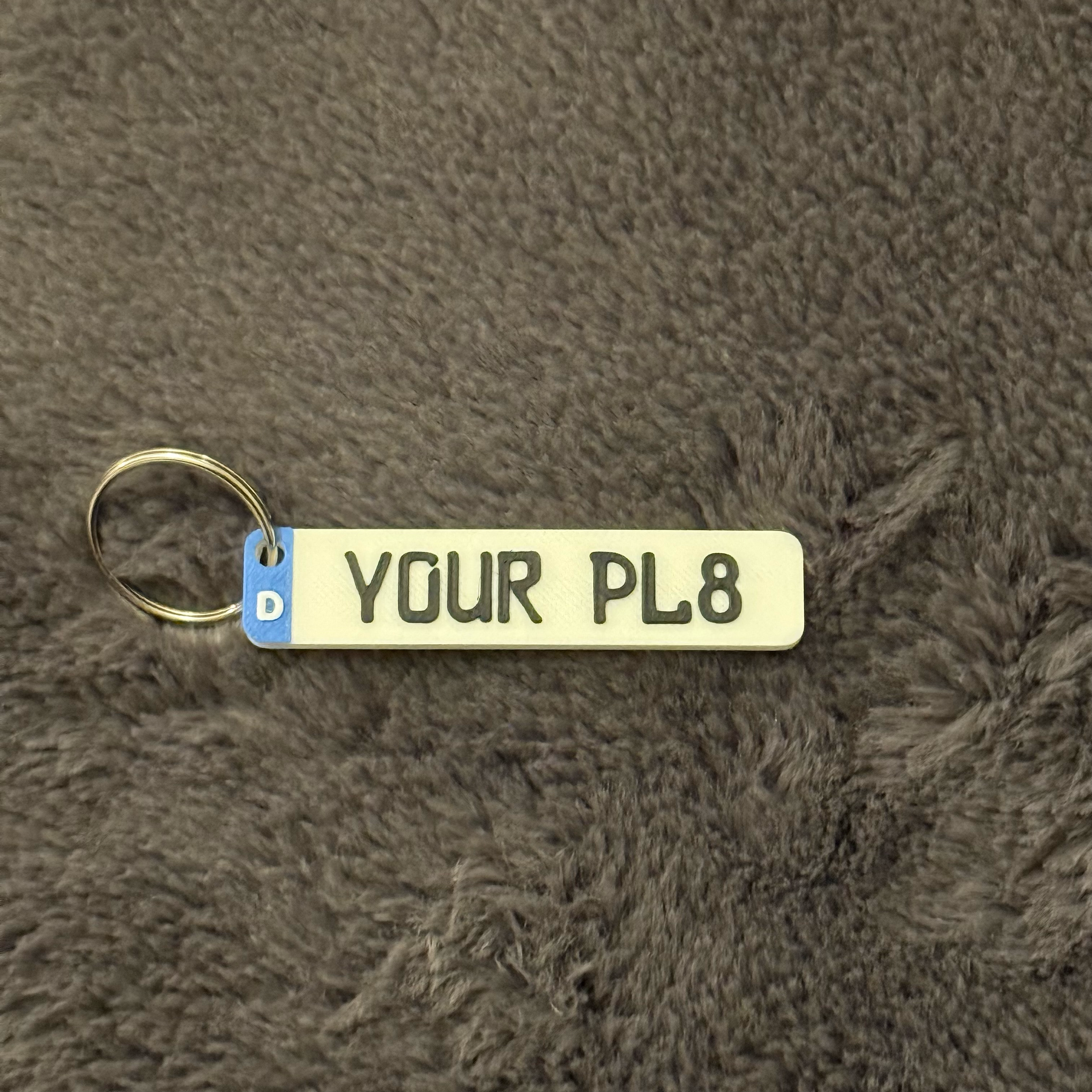 Personalised 3D EU Number Plate Keyring, Custom License Plate Car Reg Accessory