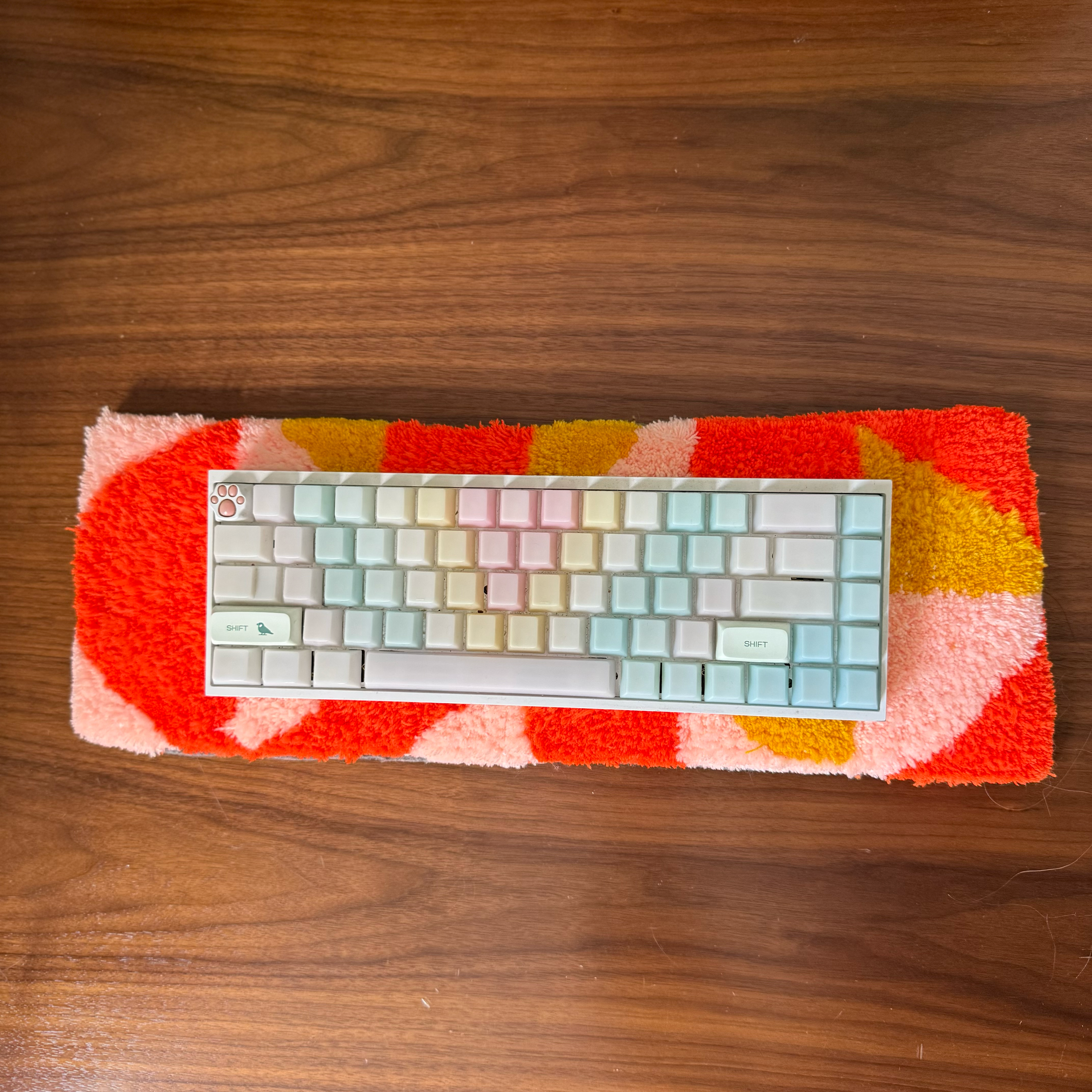 Hand Tufted Modern Geometry Pattern Keyboard Rug, Desk Decor, Soft Wrist Rest Accessory