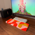 Hand Tufted Modern Geometry Pattern Keyboard Rug, Desk Decor, Soft Wrist Rest Accessory