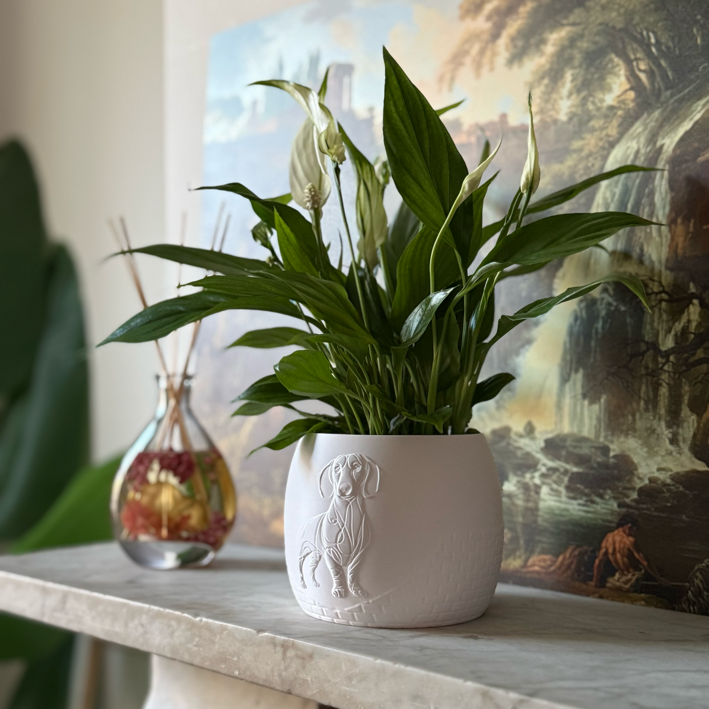 Puppy Plant Pot - Sausage Dog - Dachshund -  Self Watering Plant Pot - Dog Design - 3D Printed Indoor Planter - Gift for Dog Lovers