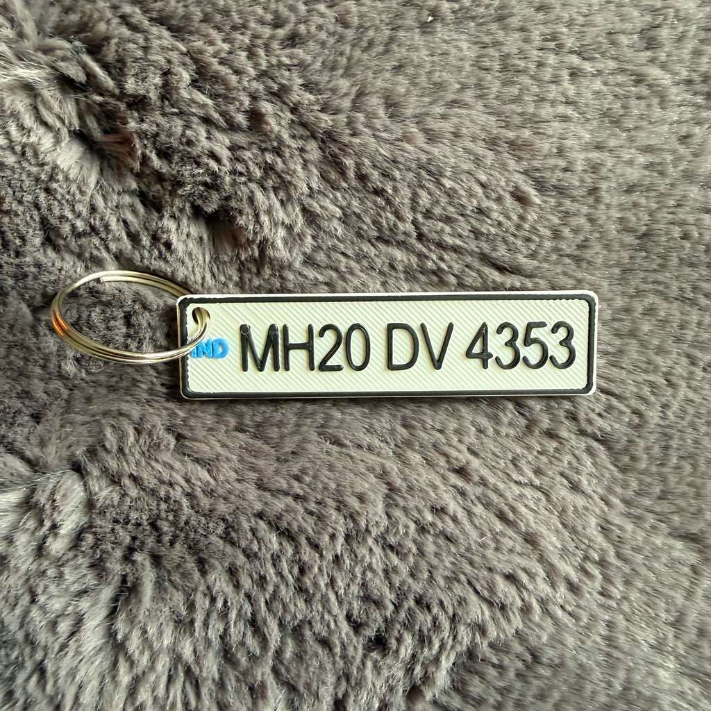 Personalised Indian Number Plate Keyring, Custom Licence Plate Car Reg Accessory