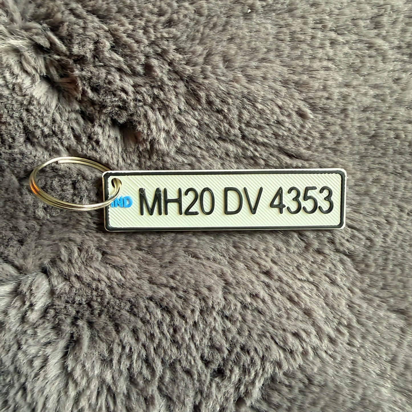 Personalised Indian Number Plate Keyring, Custom Licence Plate Car Reg Accessory