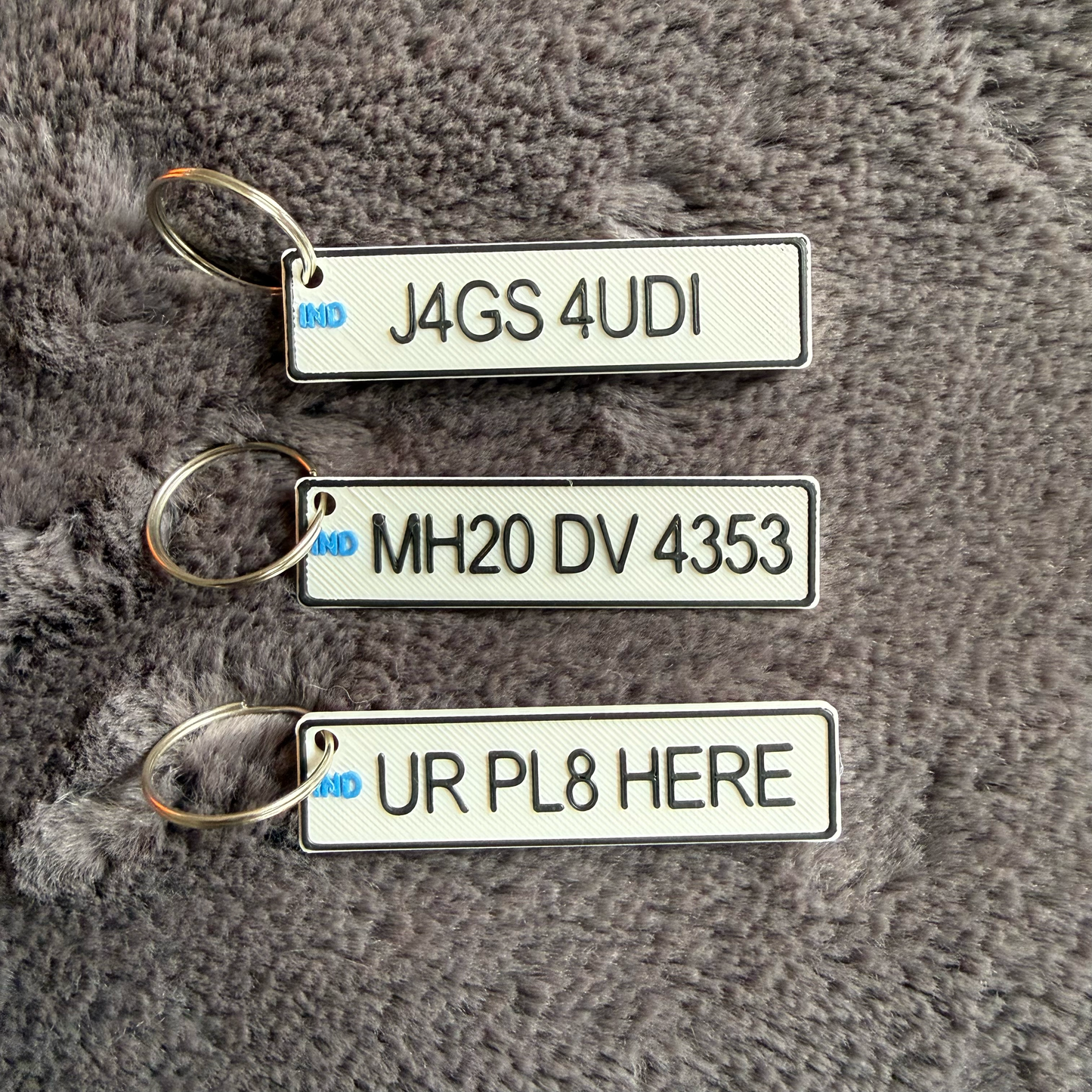 Personalised Indian Number Plate Keyring, Custom Licence Plate Car Reg Accessory