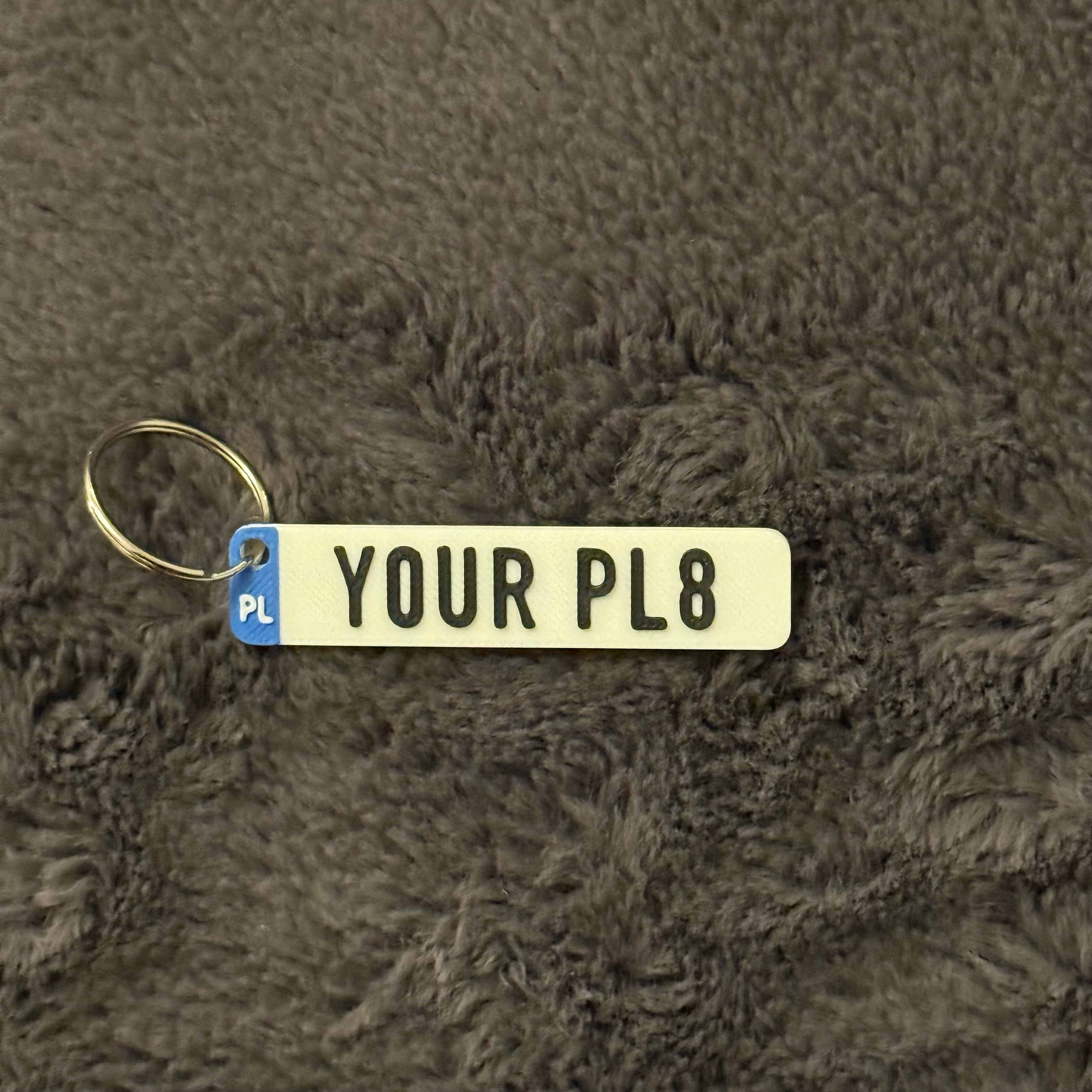 Personalised 3D EU Number Plate Keyring, Custom License Plate Car Reg Accessory