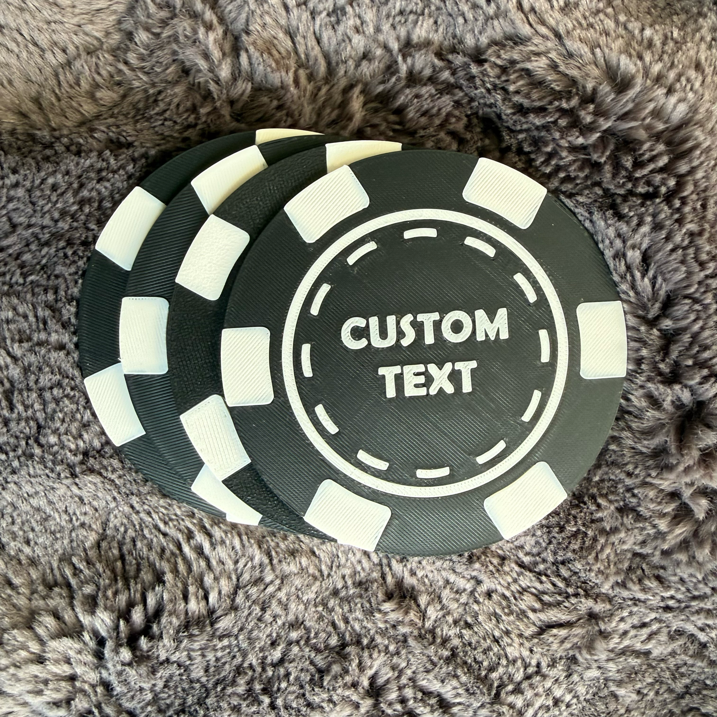 Personalised Poker Chip Coasters Set – Casino Drinking Mats – Poker Night Man Cave Gift