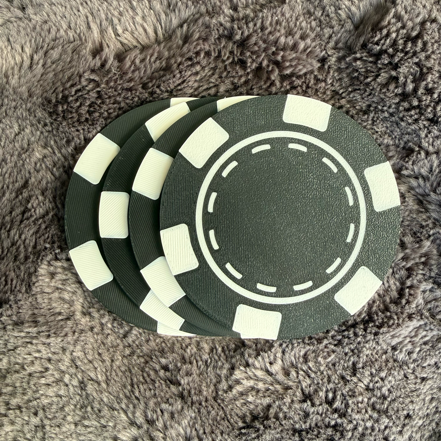 Personalised Poker Chip Coasters Set – Casino Drinking Mats – Poker Night Man Cave Gift