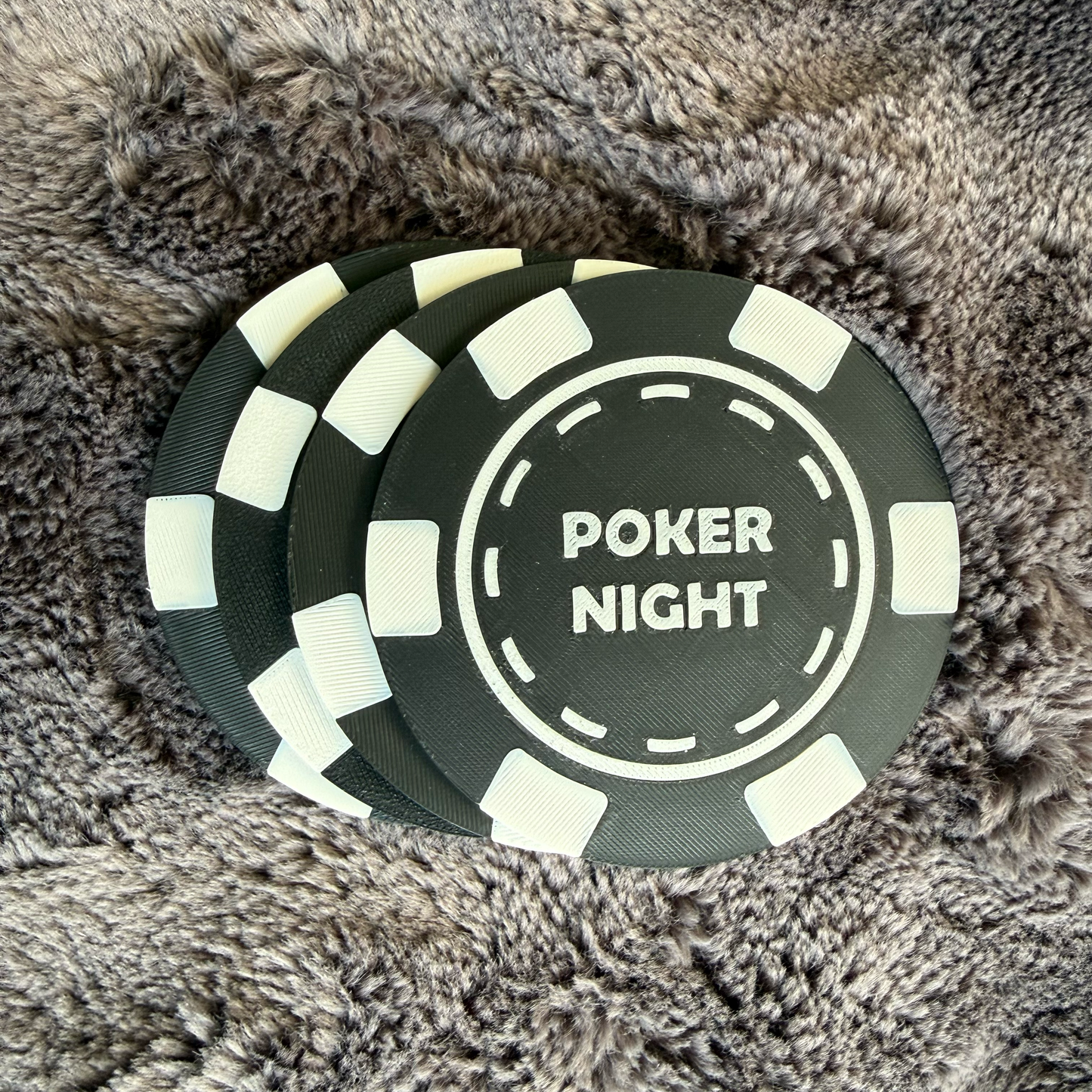 Personalised Poker Chip Coasters Set – Casino Drinking Mats – Poker Night Man Cave Gift