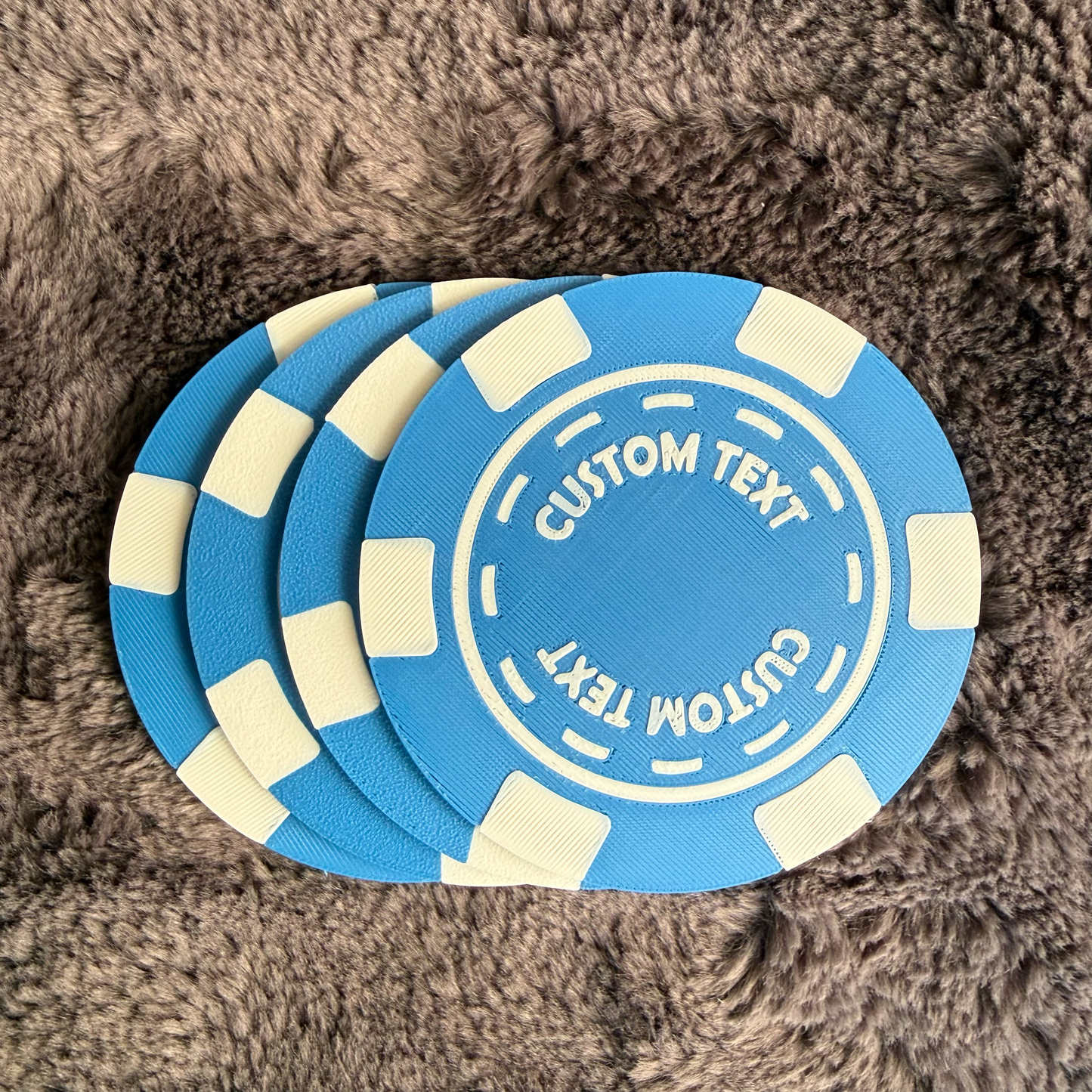 Personalised Poker Chip Coasters Set – Casino Drinking Mats – Poker Night Man Cave Gift