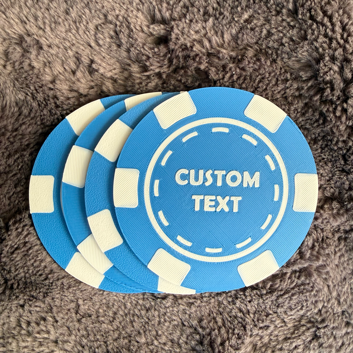 Personalised Poker Chip Coasters Set – Casino Drinking Mats – Poker Night Man Cave Gift