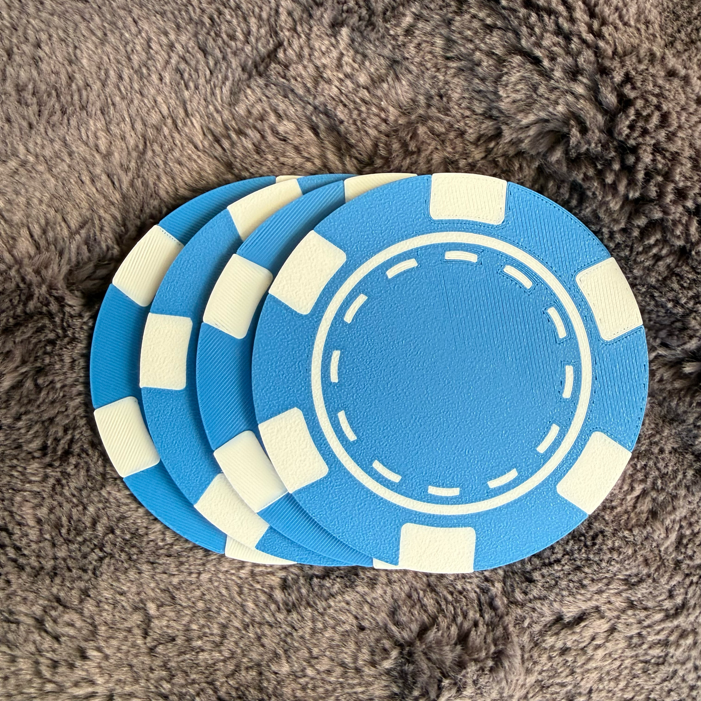 Personalised Poker Chip Coasters Set – Casino Drinking Mats – Poker Night Man Cave Gift