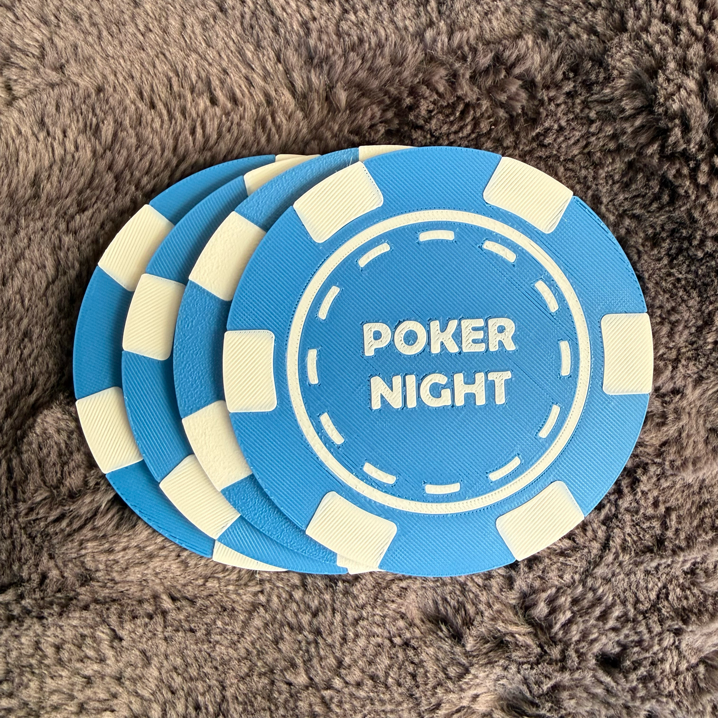Personalised Poker Chip Coasters Set – Casino Drinking Mats – Poker Night Man Cave Gift
