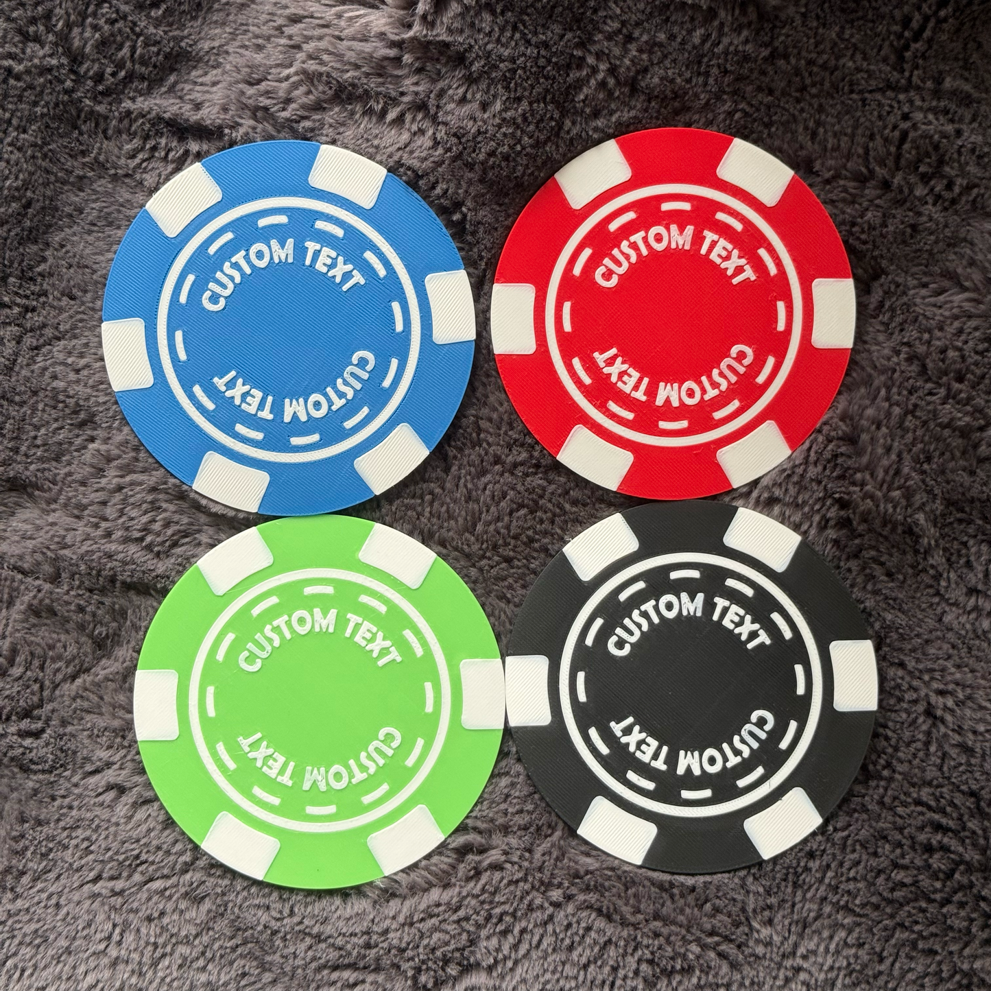 Personalised Poker Chip Coasters Set – Casino Drinking Mats – Poker Night Man Cave Gift