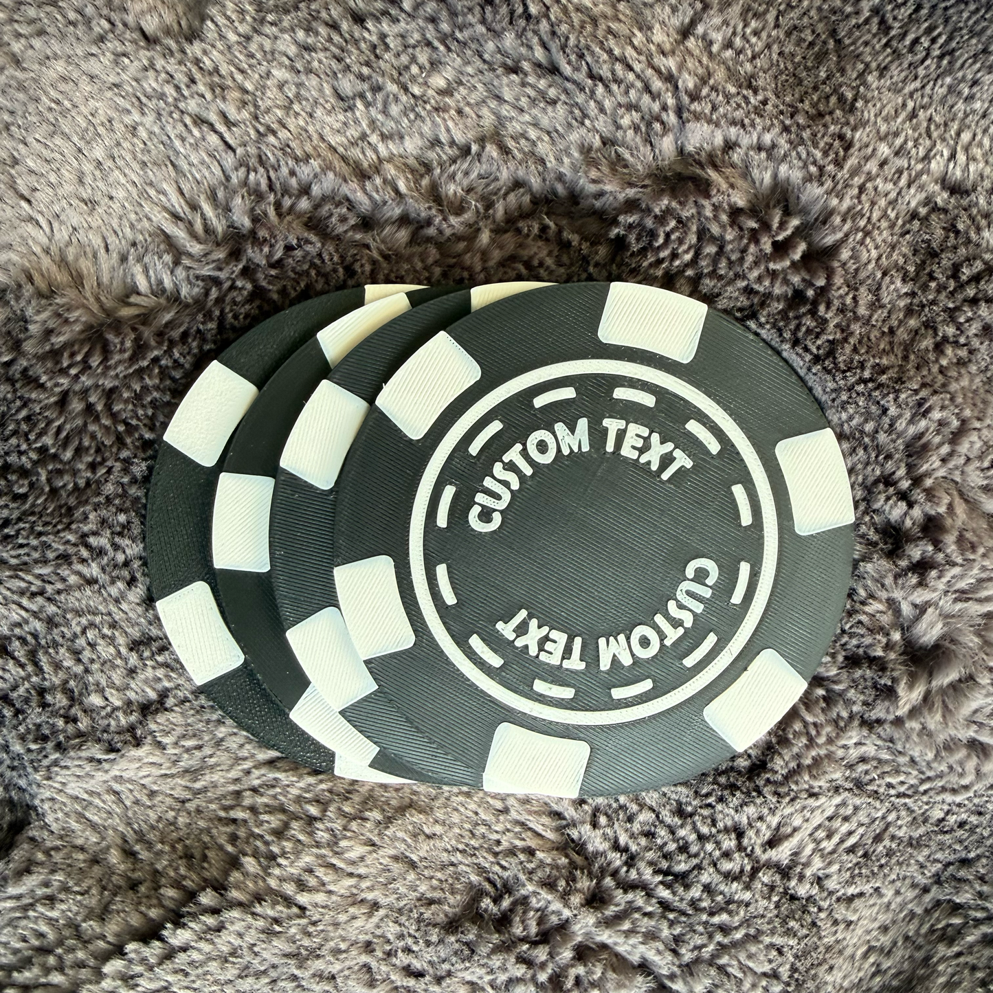 Personalised Poker Chip Coasters Set – Casino Drinking Mats – Poker Night Man Cave Gift