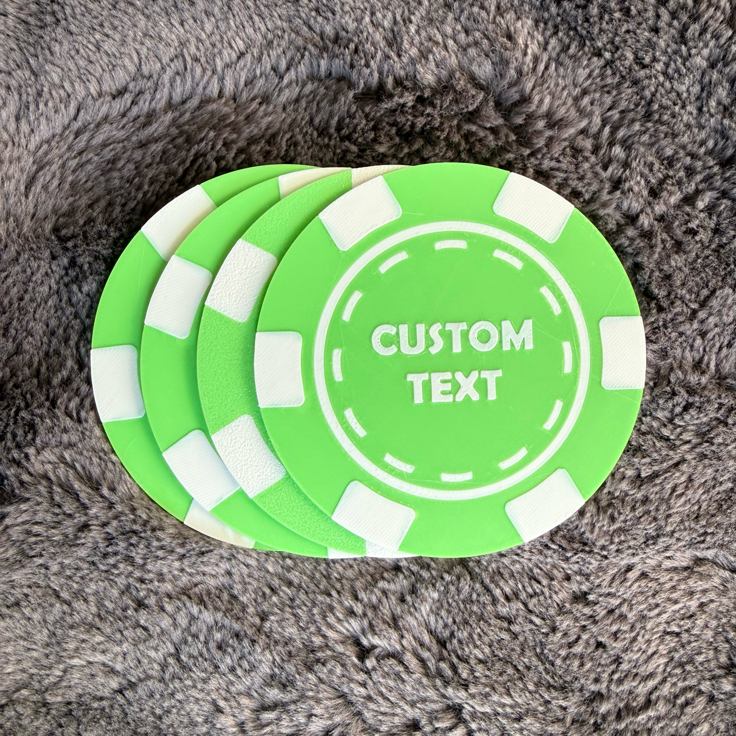 Personalised Poker Chip Coasters Set – Casino Drinking Mats – Poker Night Man Cave Gift