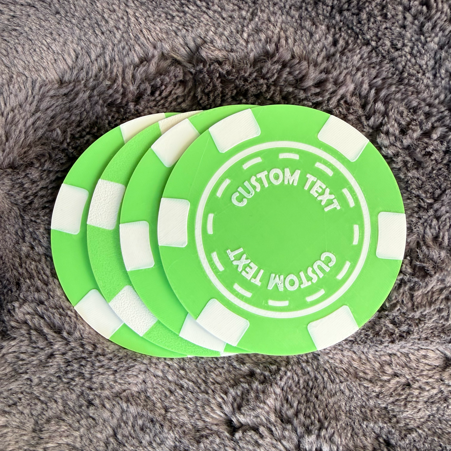 Personalised Poker Chip Coasters Set – Casino Drinking Mats – Poker Night Man Cave Gift