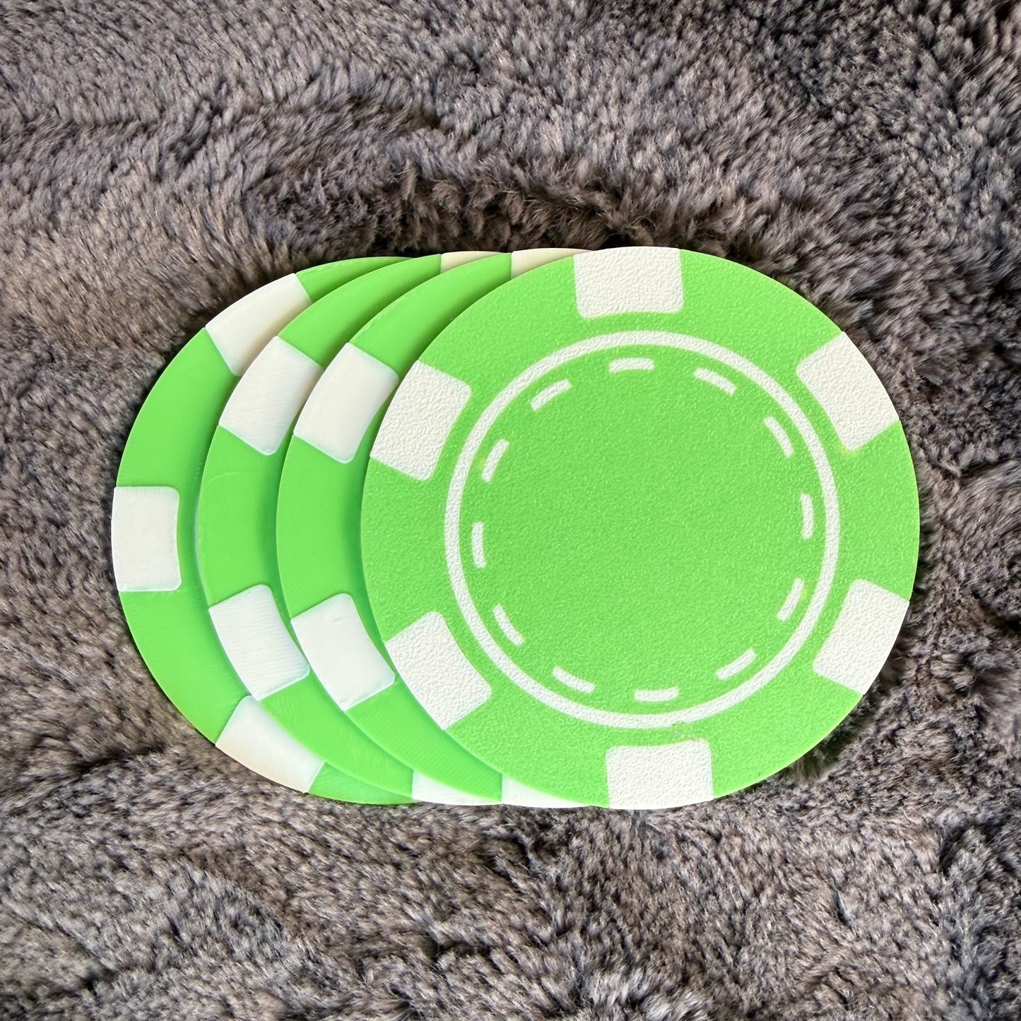 Personalised Poker Chip Coasters Set – Casino Drinking Mats – Poker Night Man Cave Gift