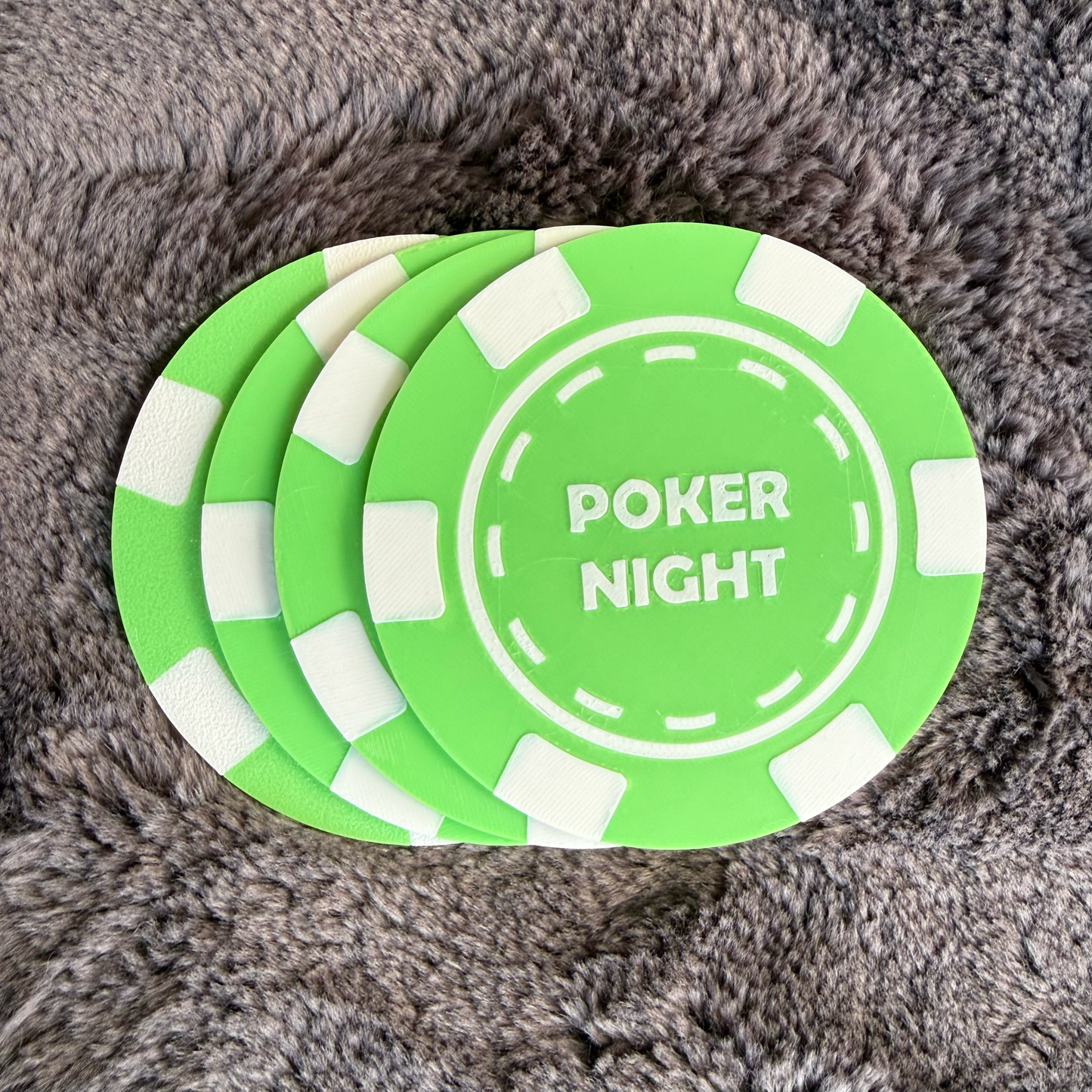 Personalised Poker Chip Coasters Set – Casino Drinking Mats – Poker Night Man Cave Gift