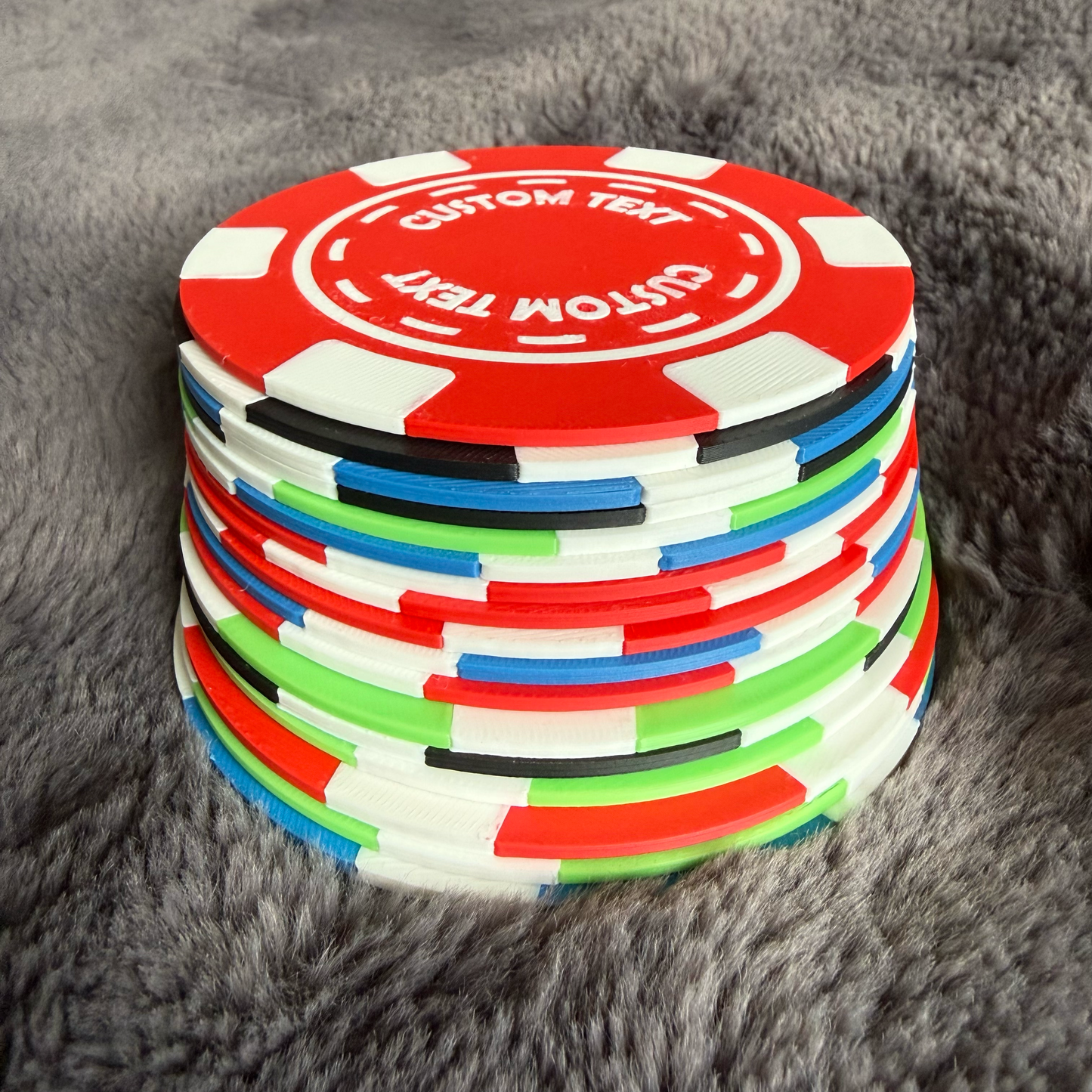 Personalised Poker Chip Coasters Set – Casino Drinking Mats – Poker Night Man Cave Gift