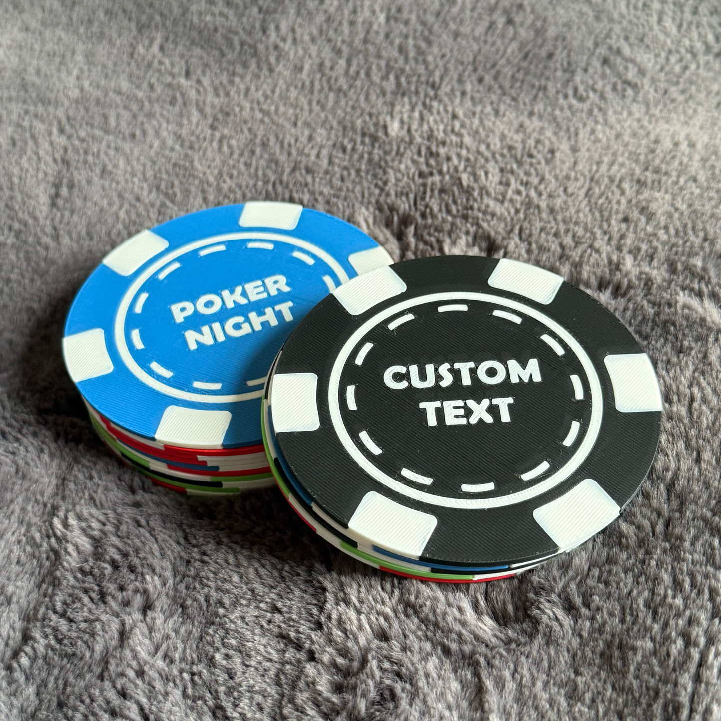 Personalised Poker Chip Coasters Set – Casino Drinking Mats – Poker Night Man Cave Gift