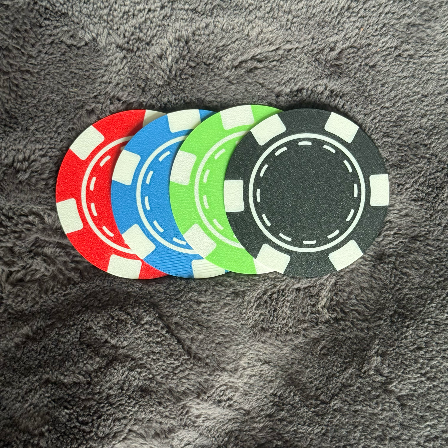 Personalised Poker Chip Coasters Set – Casino Drinking Mats – Poker Night Man Cave Gift