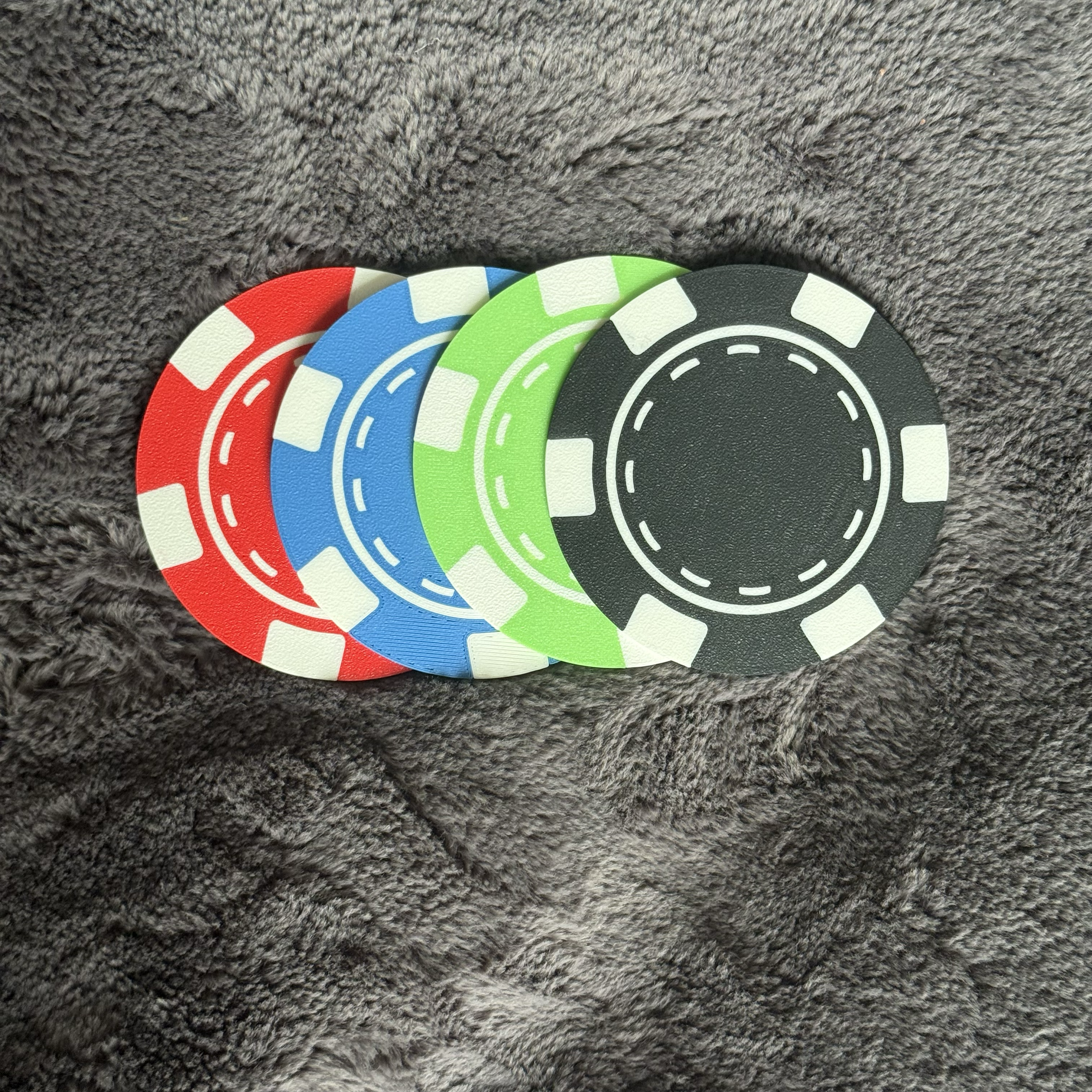Personalised Poker Chip Coasters Set – Casino Drinking Mats – Poker Night Man Cave Gift