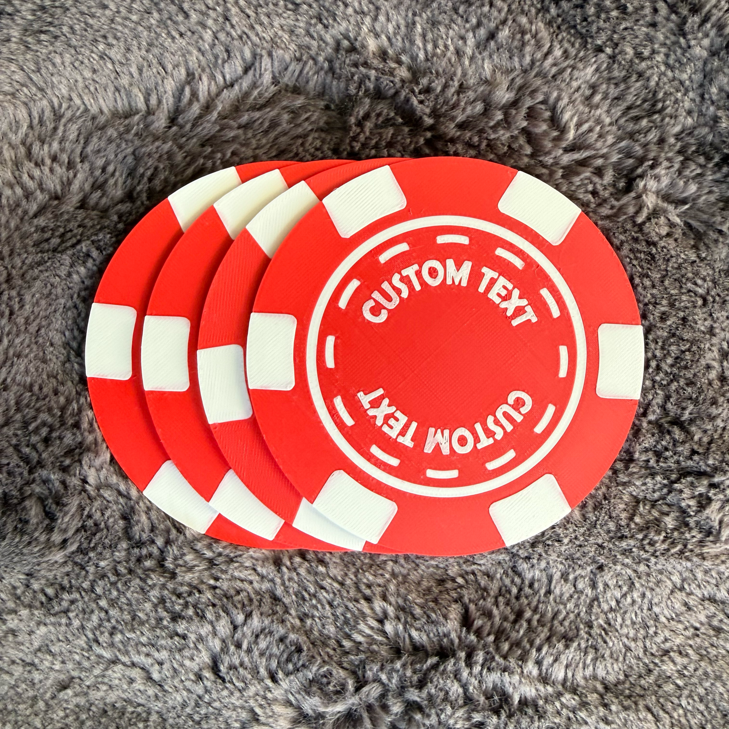 Personalised Poker Chip Coasters Set – Casino Drinking Mats – Poker Night Man Cave Gift