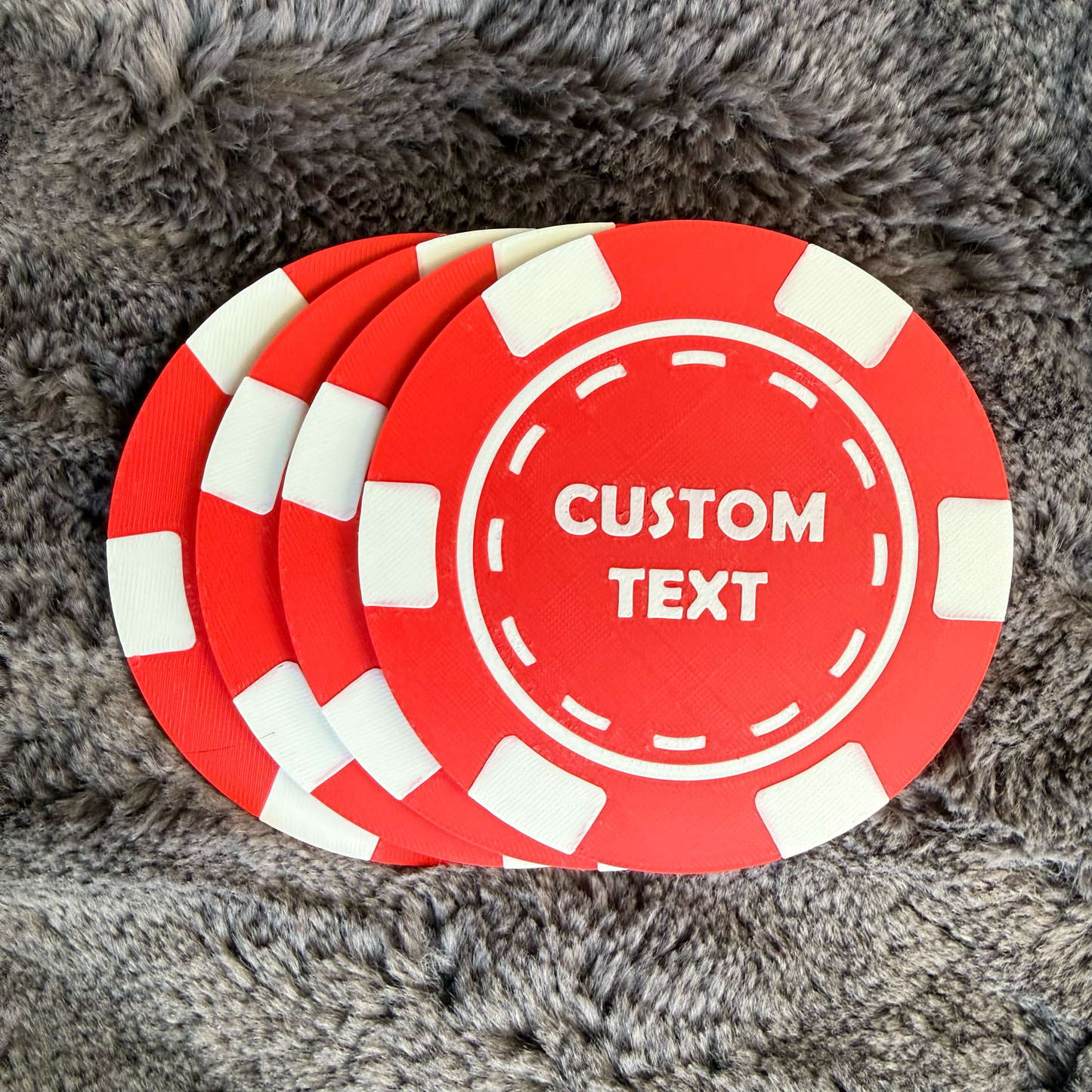 Personalised Poker Chip Coasters Set – Casino Drinking Mats – Poker Night Man Cave Gift