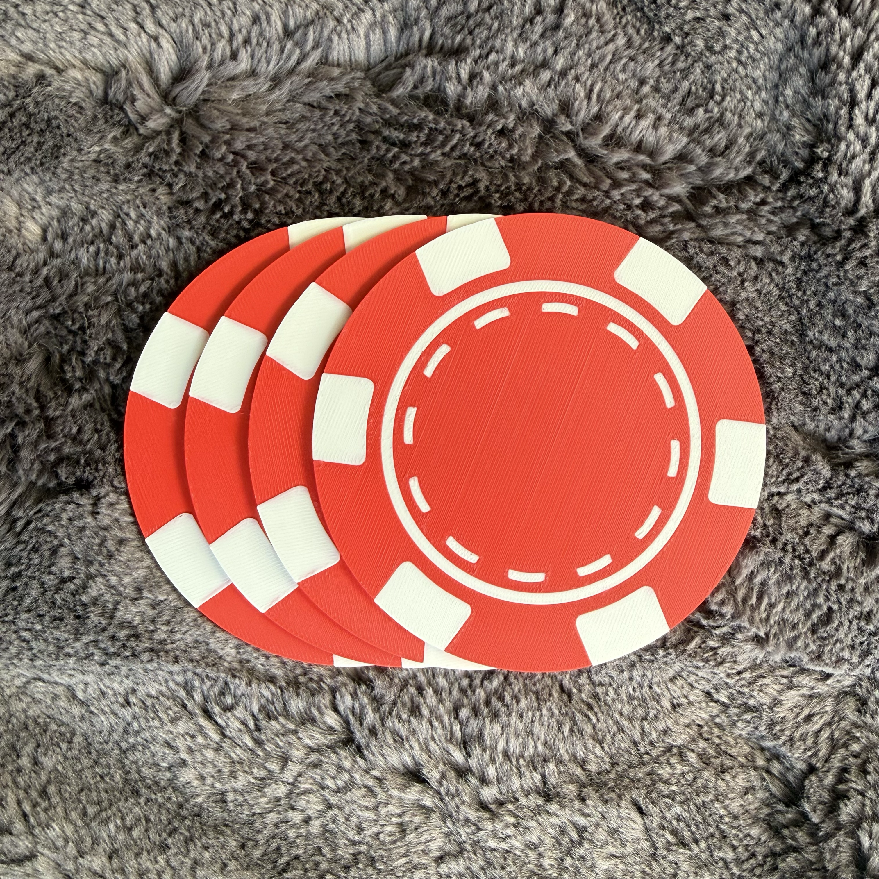 Personalised Poker Chip Coasters Set – Casino Drinking Mats – Poker Night Man Cave Gift