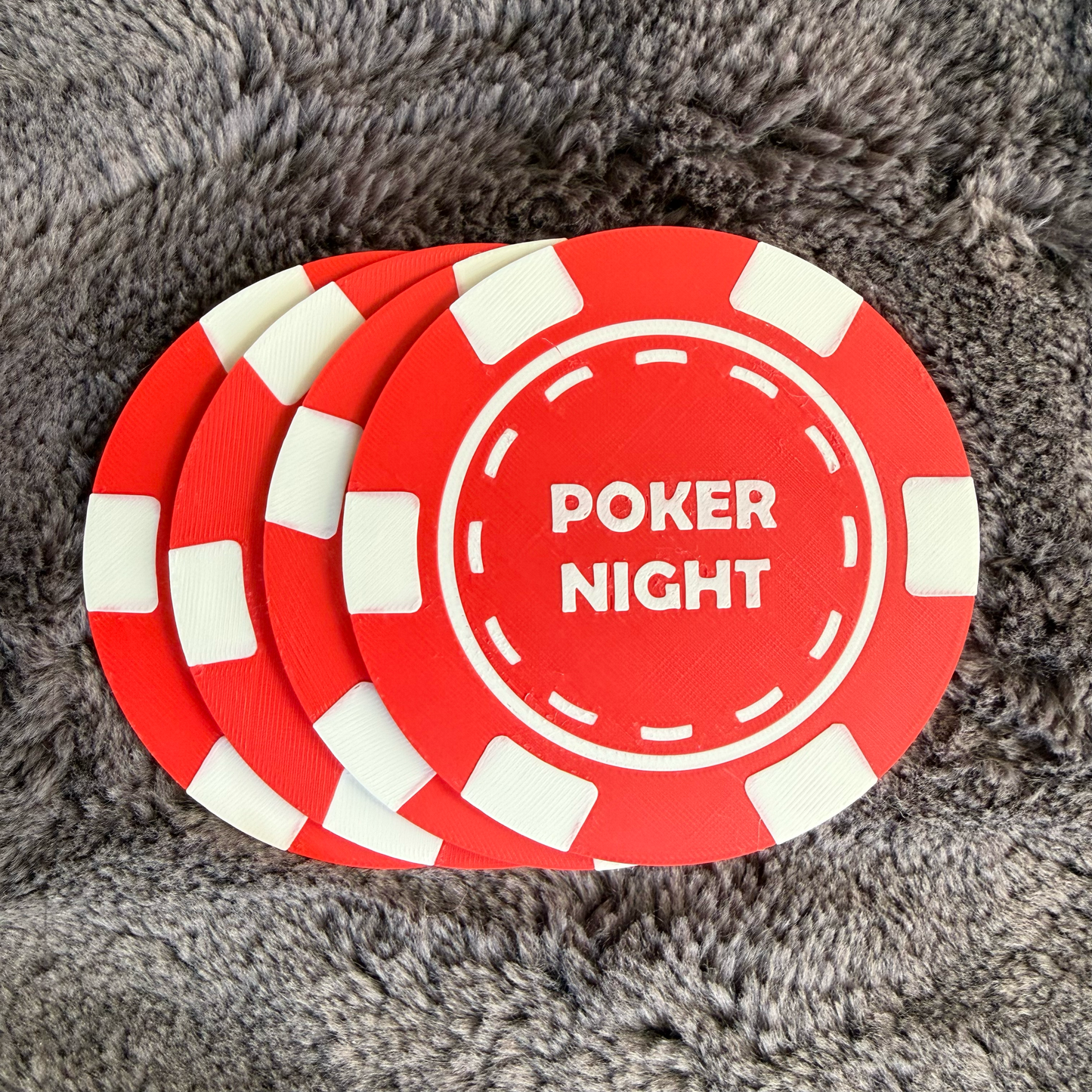 Personalised Poker Chip Coasters Set – Casino Drinking Mats – Poker Night Man Cave Gift