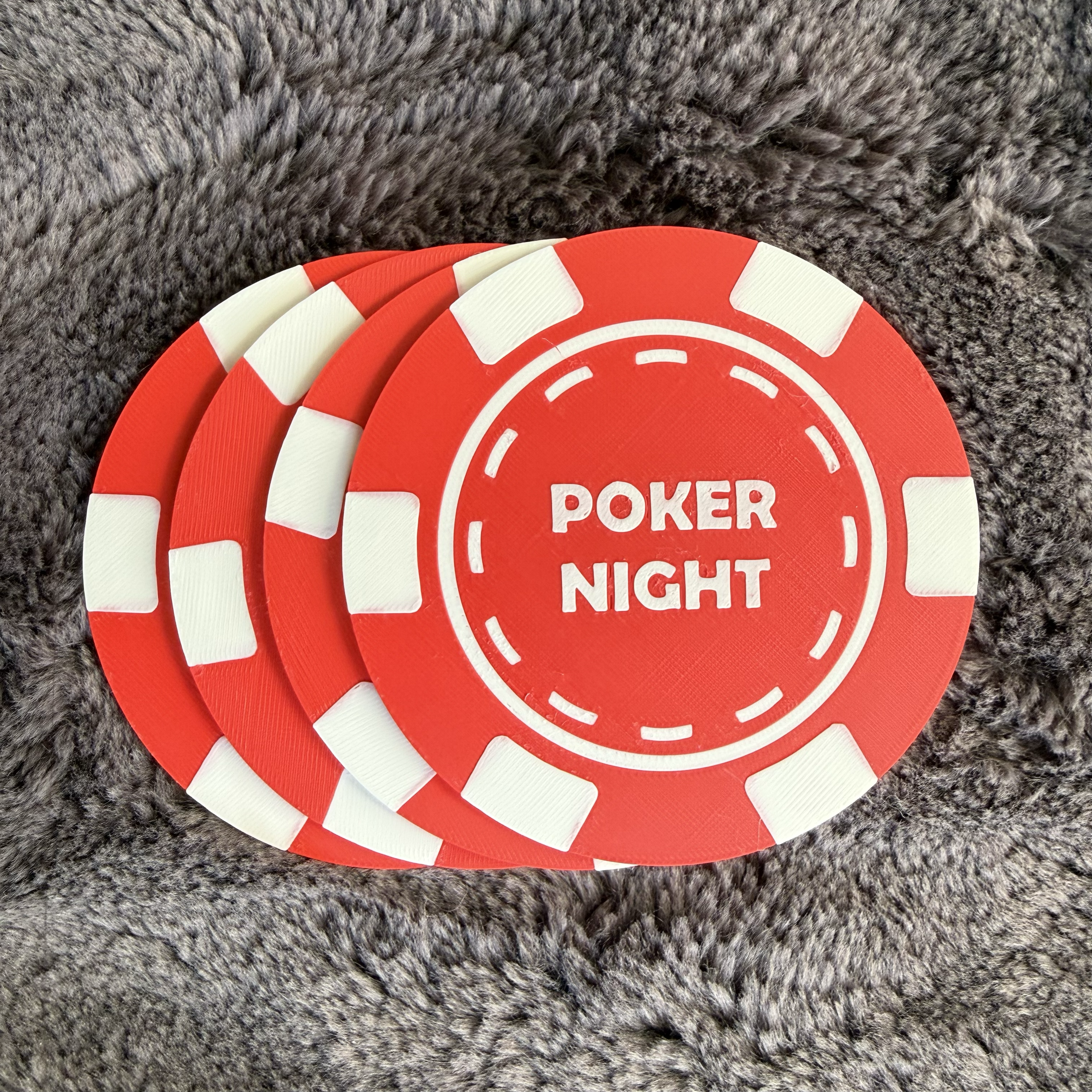Personalised Poker Chip Coasters Set – Casino Drinking Mats – Poker Night Man Cave Gift