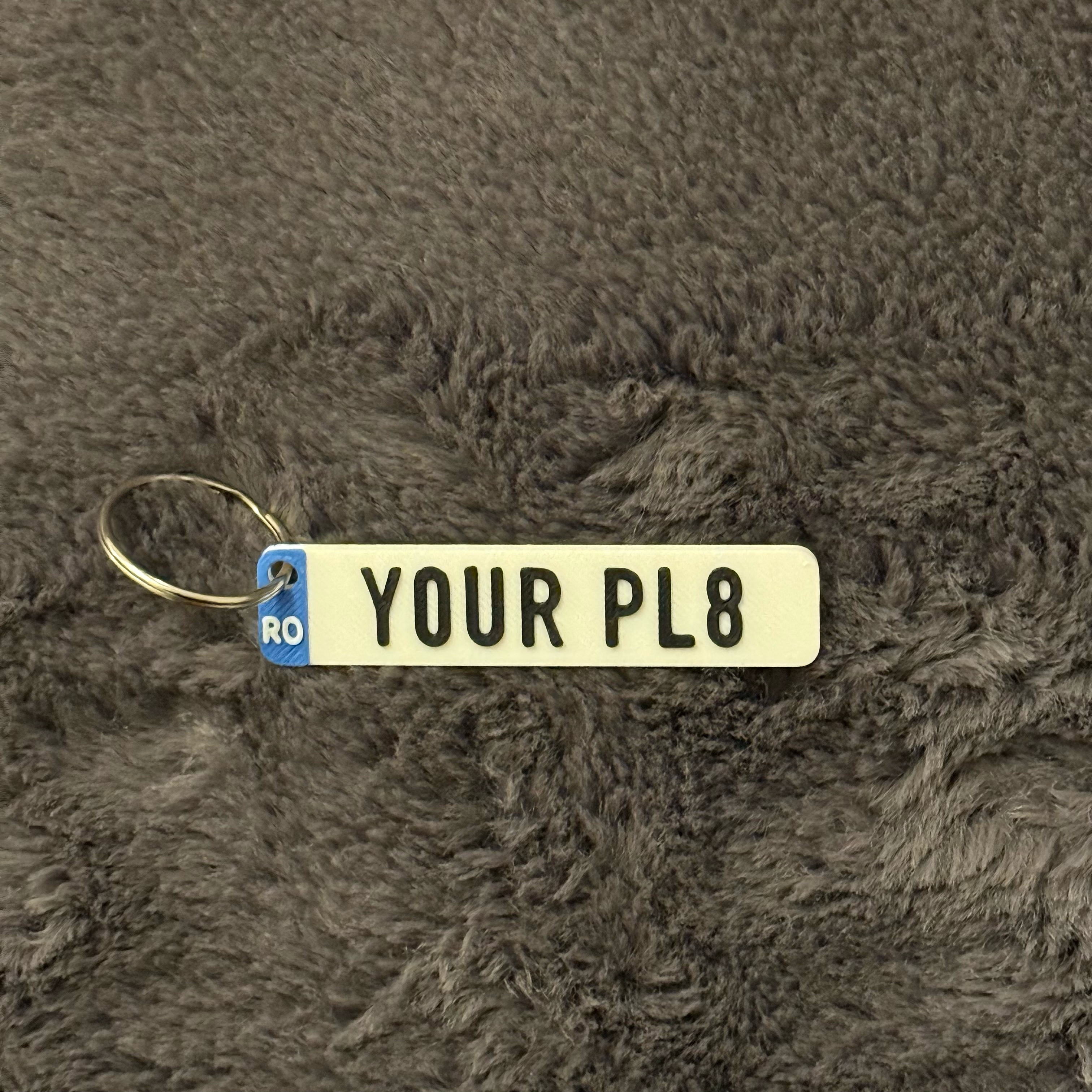 Personalised 3D EU Number Plate Keyring, Custom License Plate Car Reg Accessory