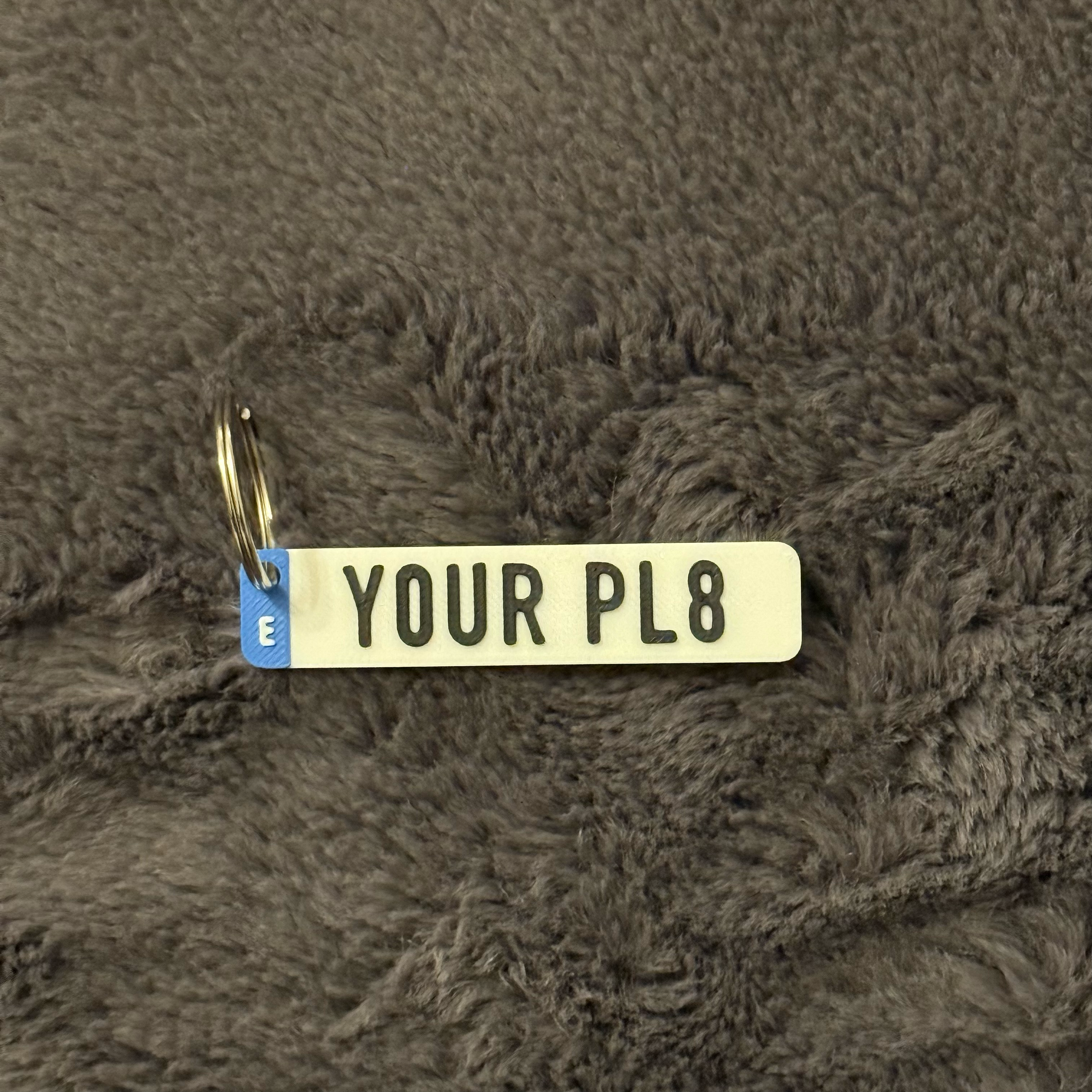 Personalised 3D EU Number Plate Keyring, Custom License Plate Car Reg Accessory