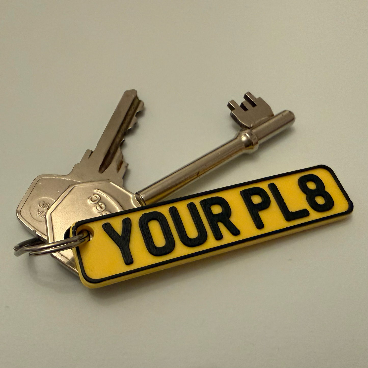 Personalised 3D UK Number Plate Keyring, Custom License Plate Car Reg Accessory