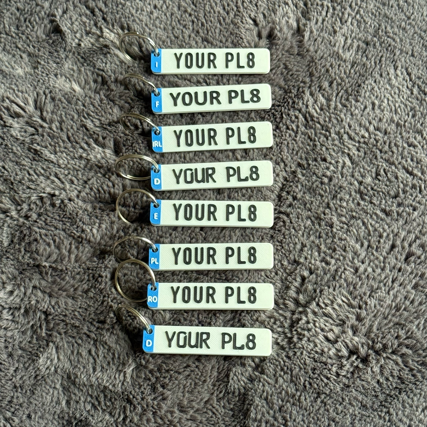 Personalised 3D EU Number Plate Keyring, Custom License Plate Car Reg Accessory