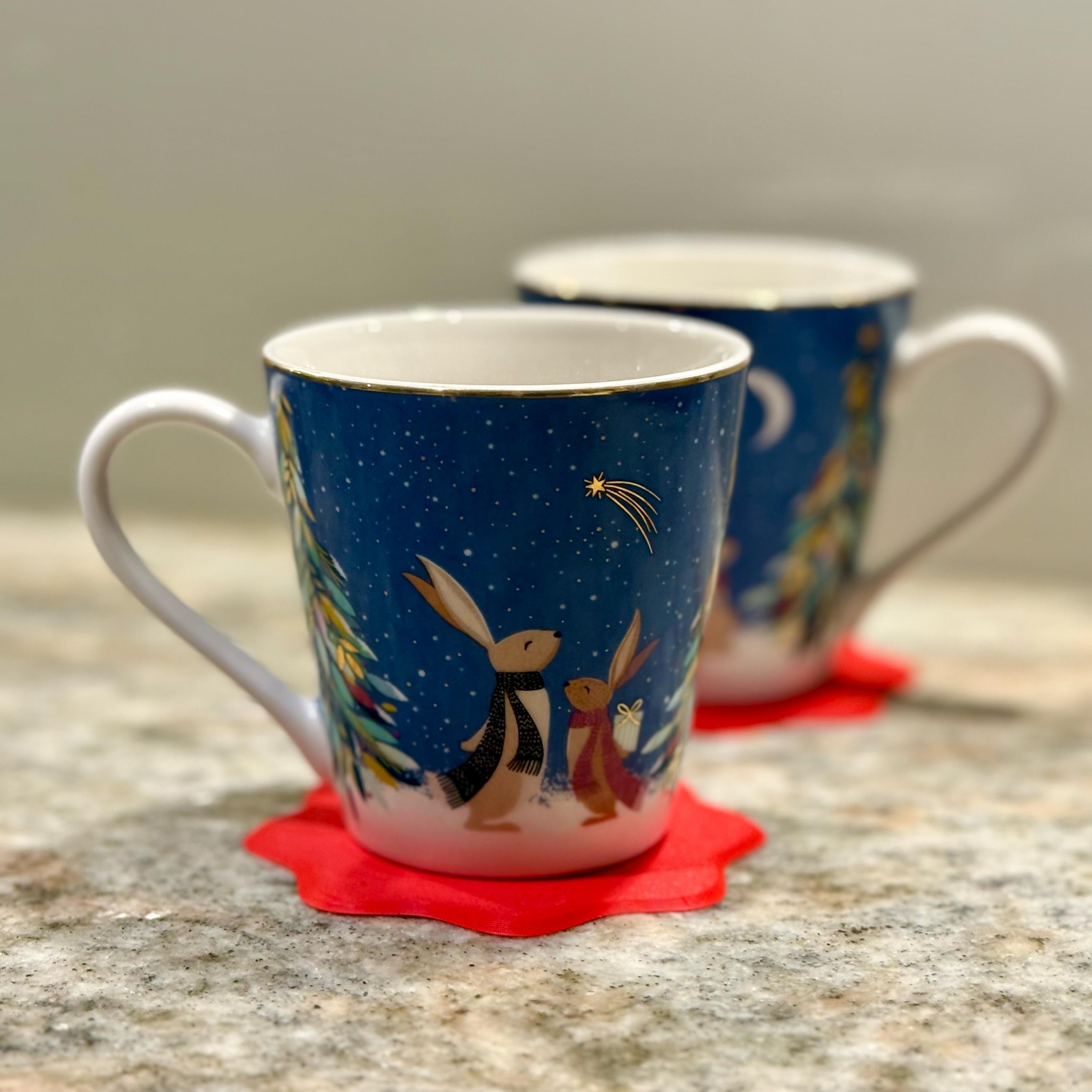 Wavy Dual Texture Coasters (Set of 4 or 6) - With Stand