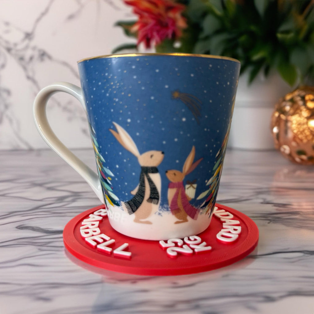 Weight Plate Coasters Set with Stand – Non Slip - Gym Decor, Weightlifting Gift