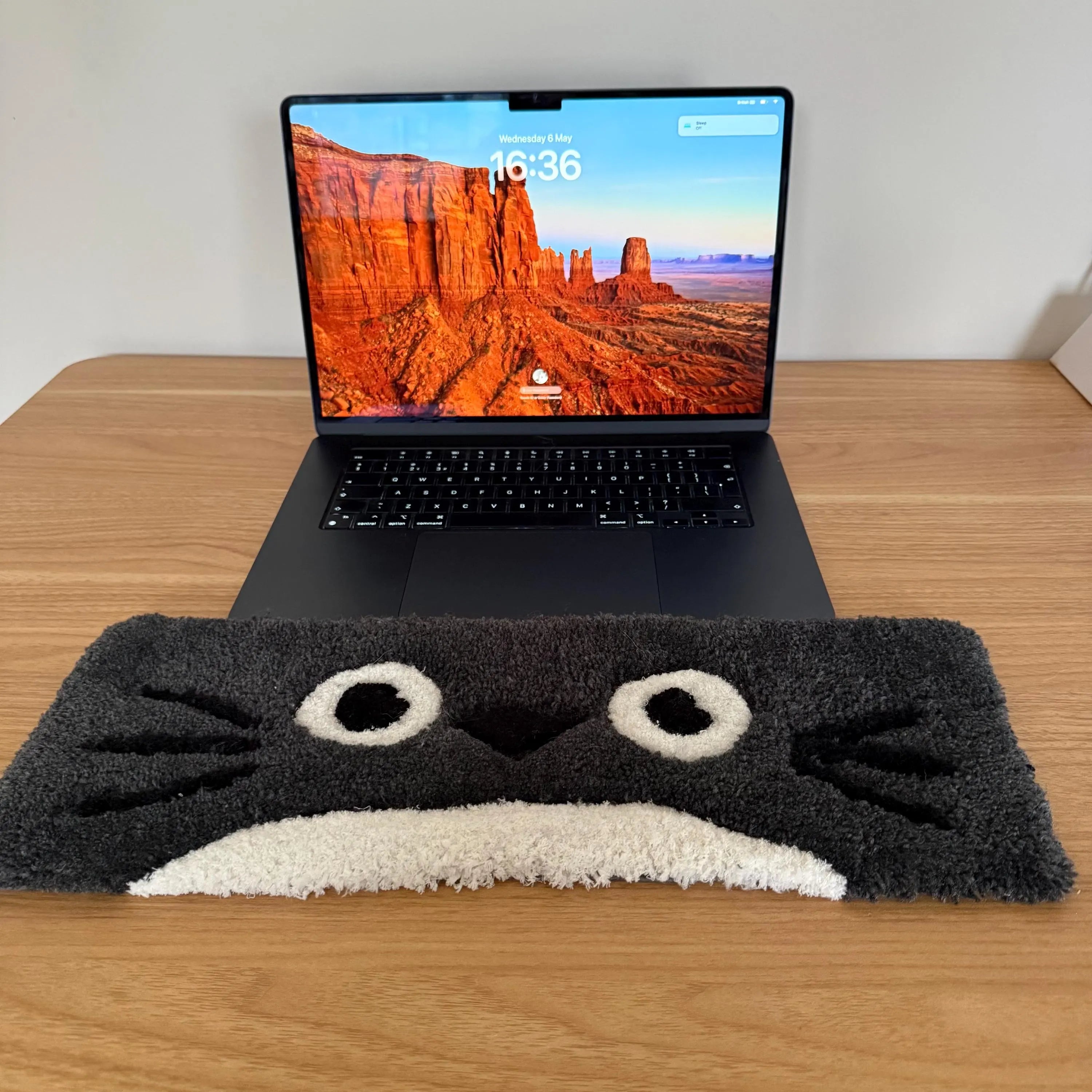 Hand Tufted Cute Cartoon Keyboard Rug, Kawaii Desk Decor, Soft Wrist Rest Accessory