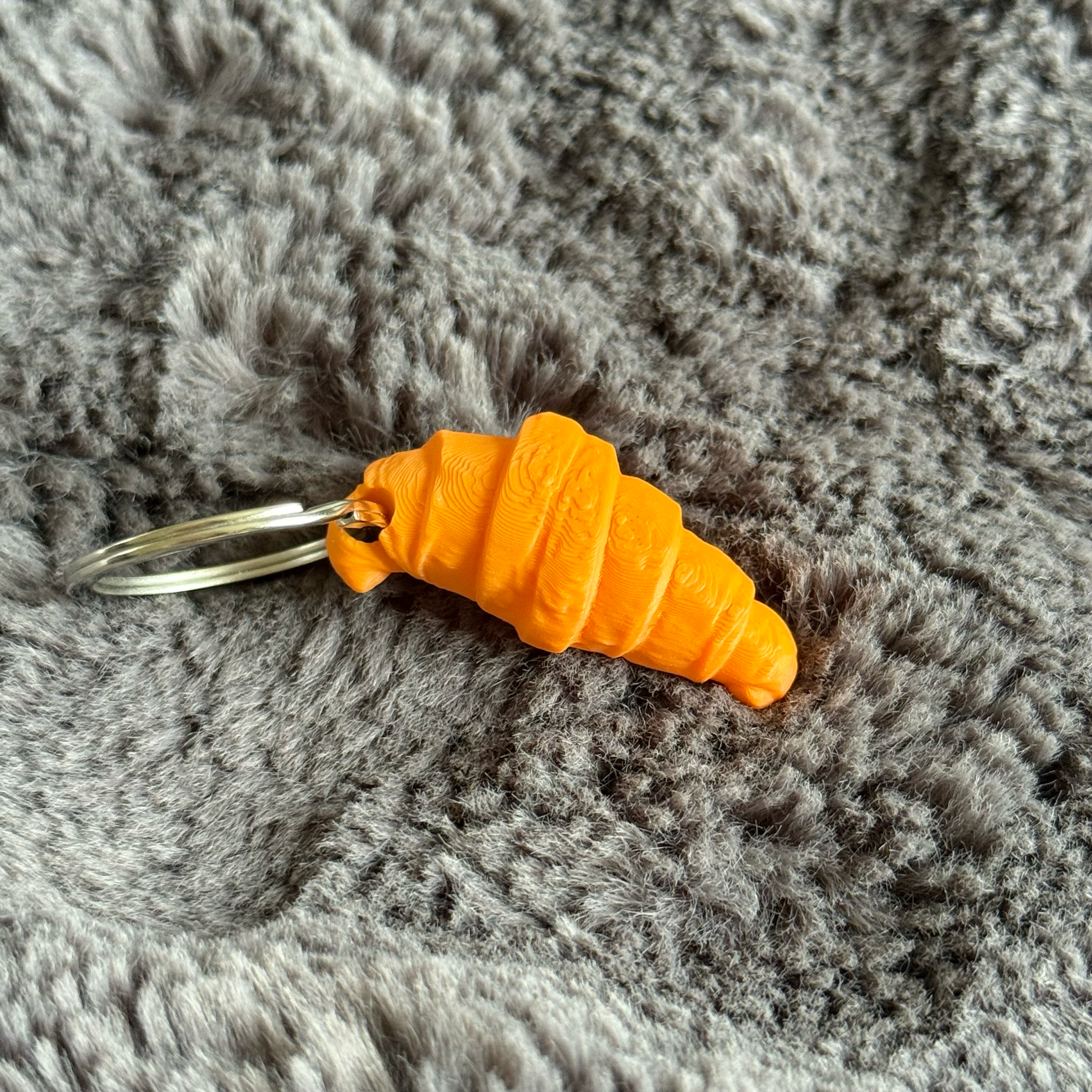 Croissant Keychain | Mini & Standard Sizes | Kawaii French Pastry Bag Charm | Gift for Food Lovers