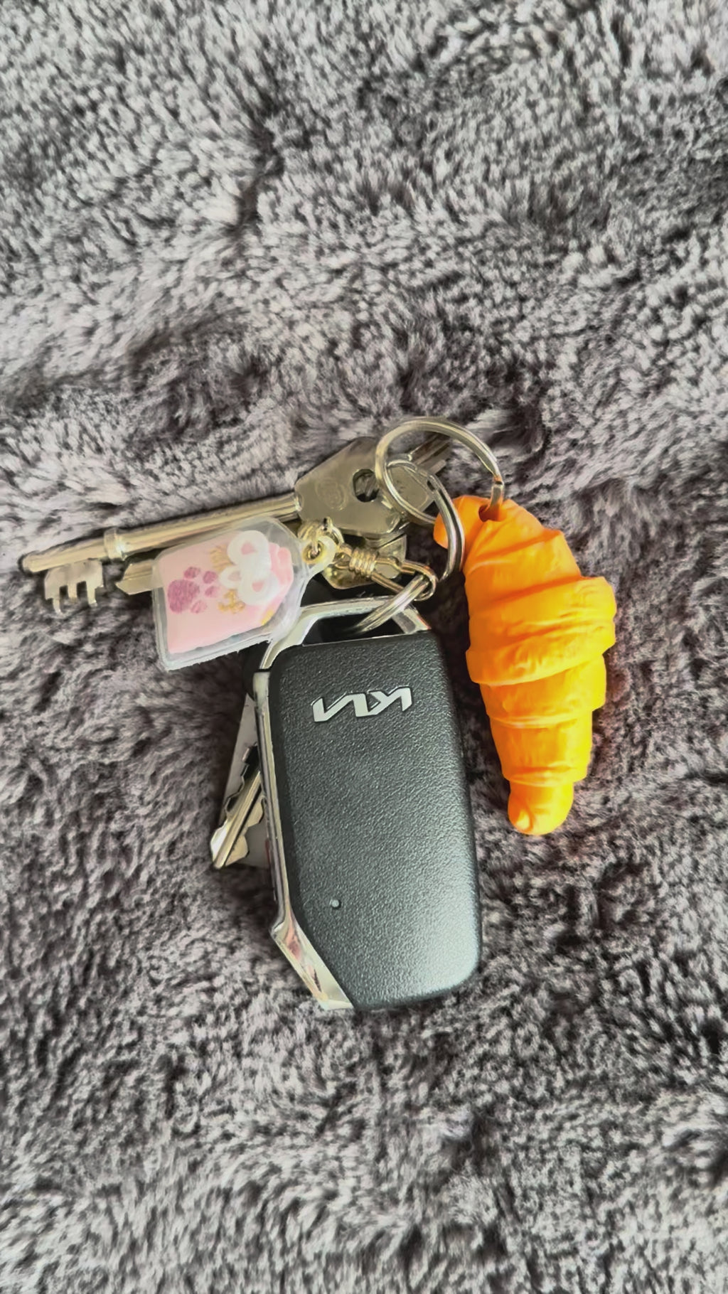 Croissant Keychain | Mini & Standard Sizes | Kawaii French Pastry Bag Charm | Gift for Food Lovers