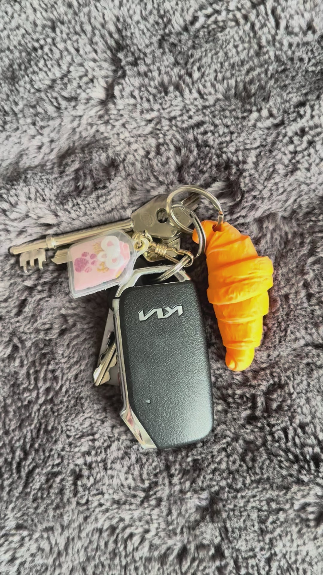 Croissant Keychain | Mini & Standard Sizes | Kawaii French Pastry Bag Charm | Gift for Food Lovers
