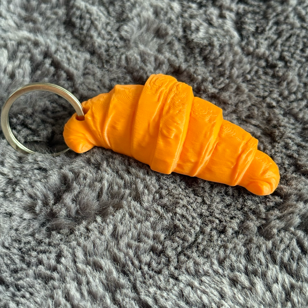 Croissant Keychain | Mini & Standard Sizes | Kawaii French Pastry Bag Charm | Gift for Food Lovers