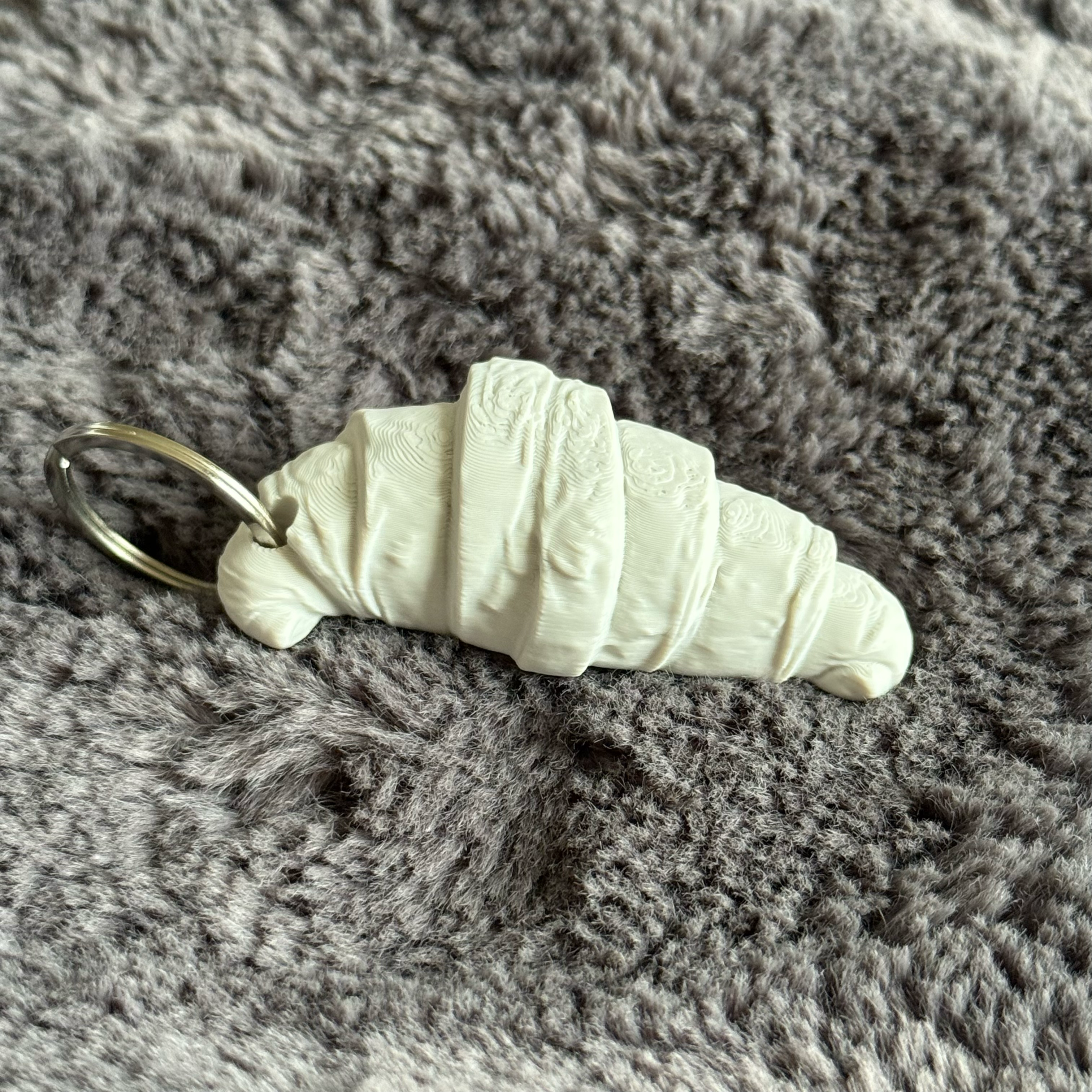Croissant Keychain | Mini & Standard Sizes | Kawaii French Pastry Bag Charm | Gift for Food Lovers
