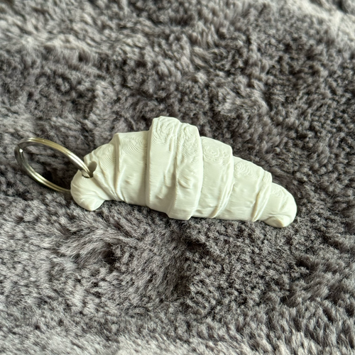 Croissant Keychain | Mini & Standard Sizes | Kawaii French Pastry Bag Charm | Gift for Food Lovers